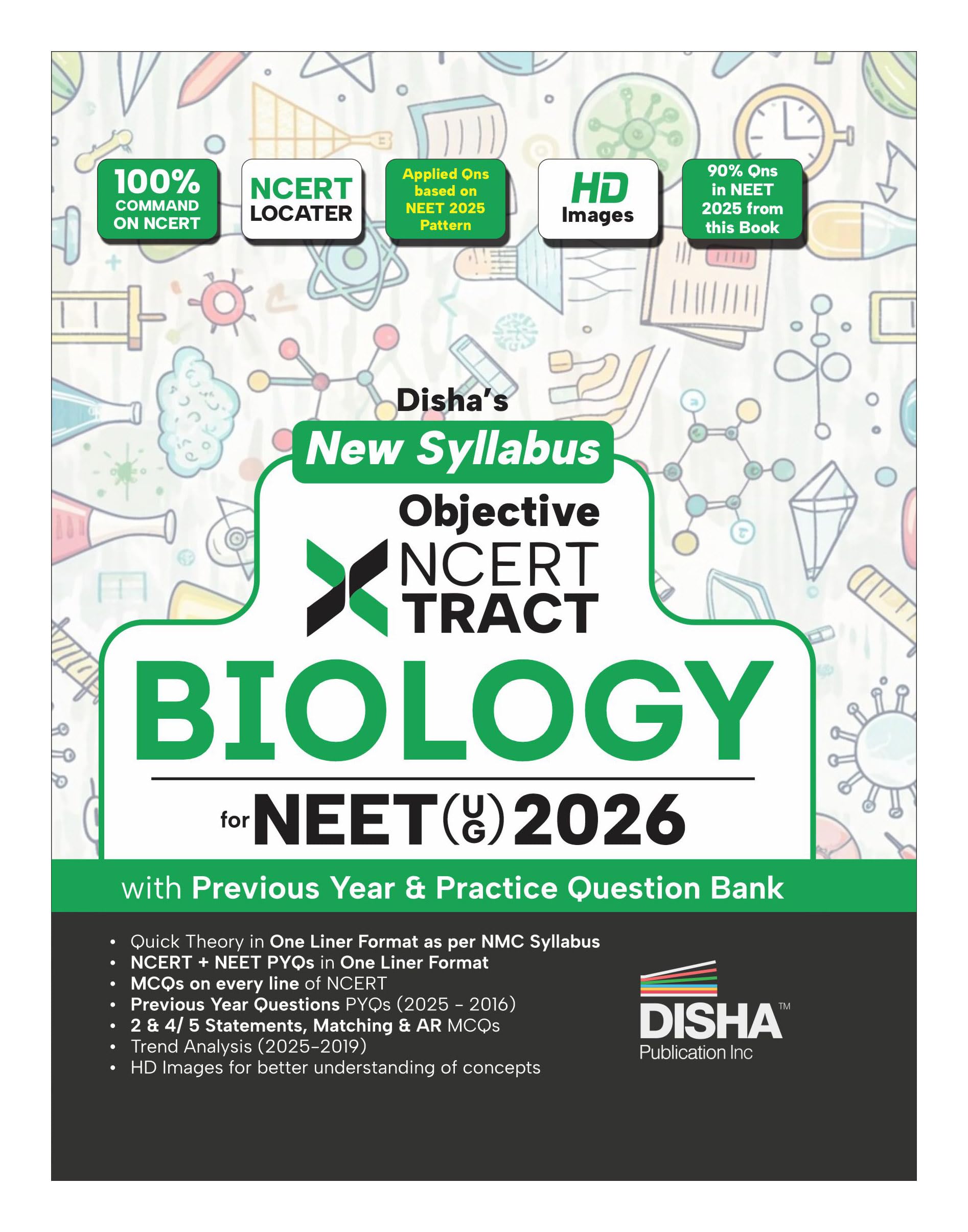 Disha New Syllabus Objective Ncert Xtract Biology For Neet 2026 (Ug) With Previous Year & Practice Question Bank | Theory, Ncert