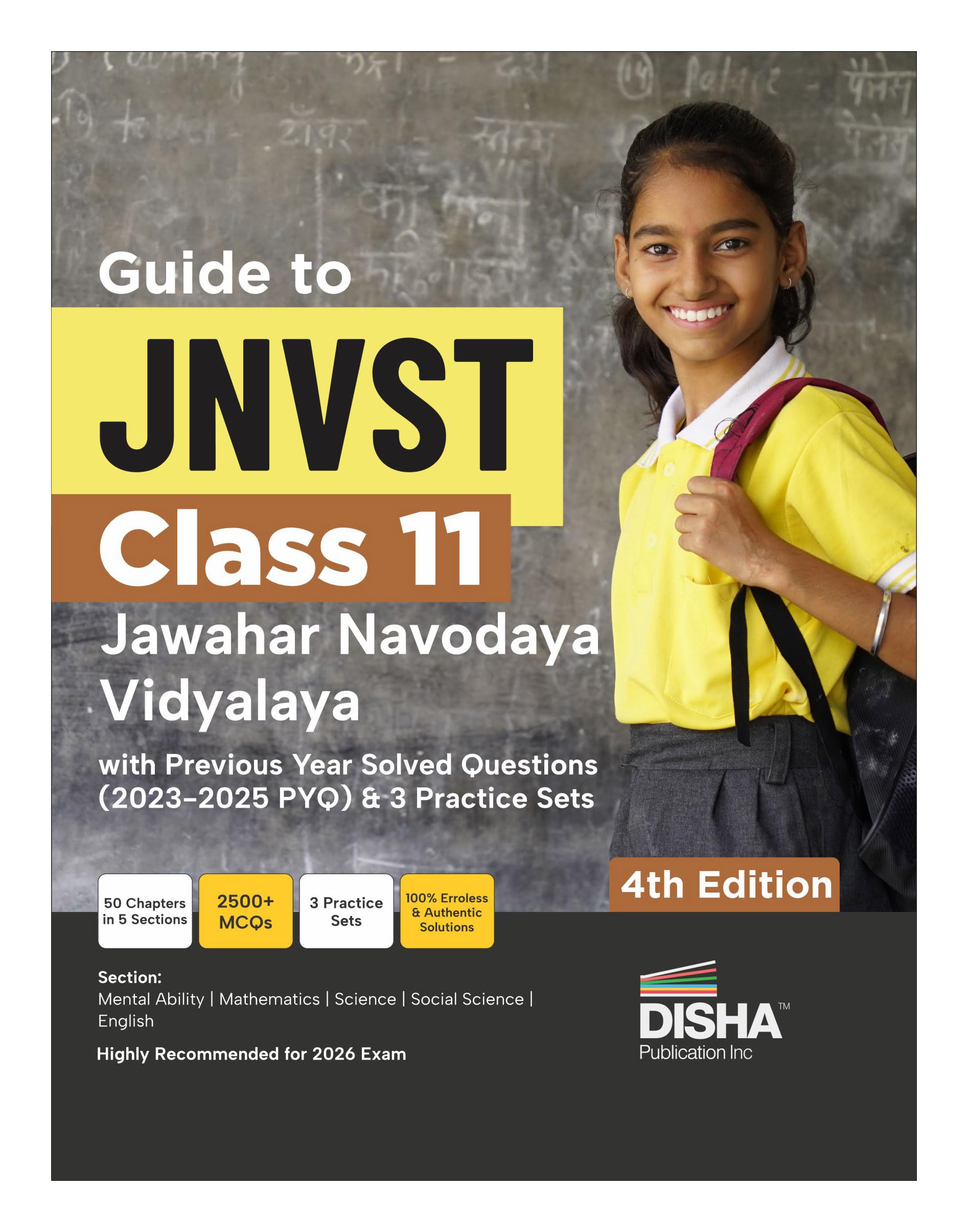 Disha Guide To Jnvst Class 11 | Jawahar Navodaya Vidyalaya Selection Test |With Previous Year Solved Questions (20232025 Pyq) &