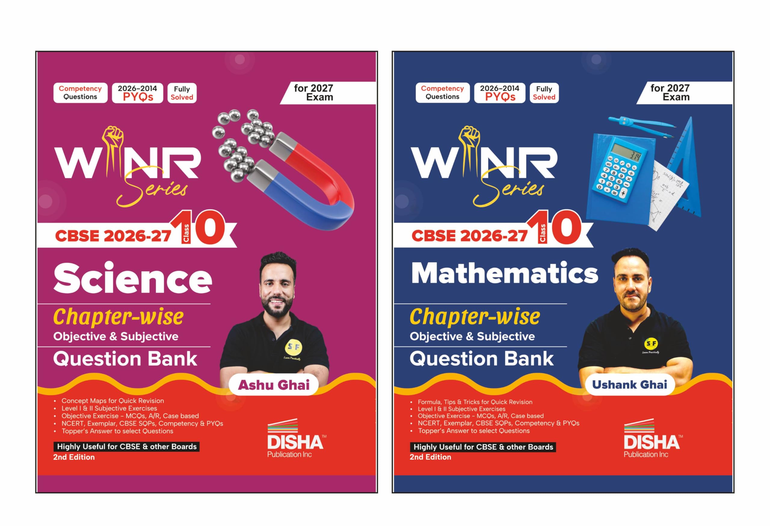 Combo (2 Books) WINR Series CBSE 202627 Class 10 Science & Mathematics Chapterwise Objective & Subjective Question Bank 2nd Ed
