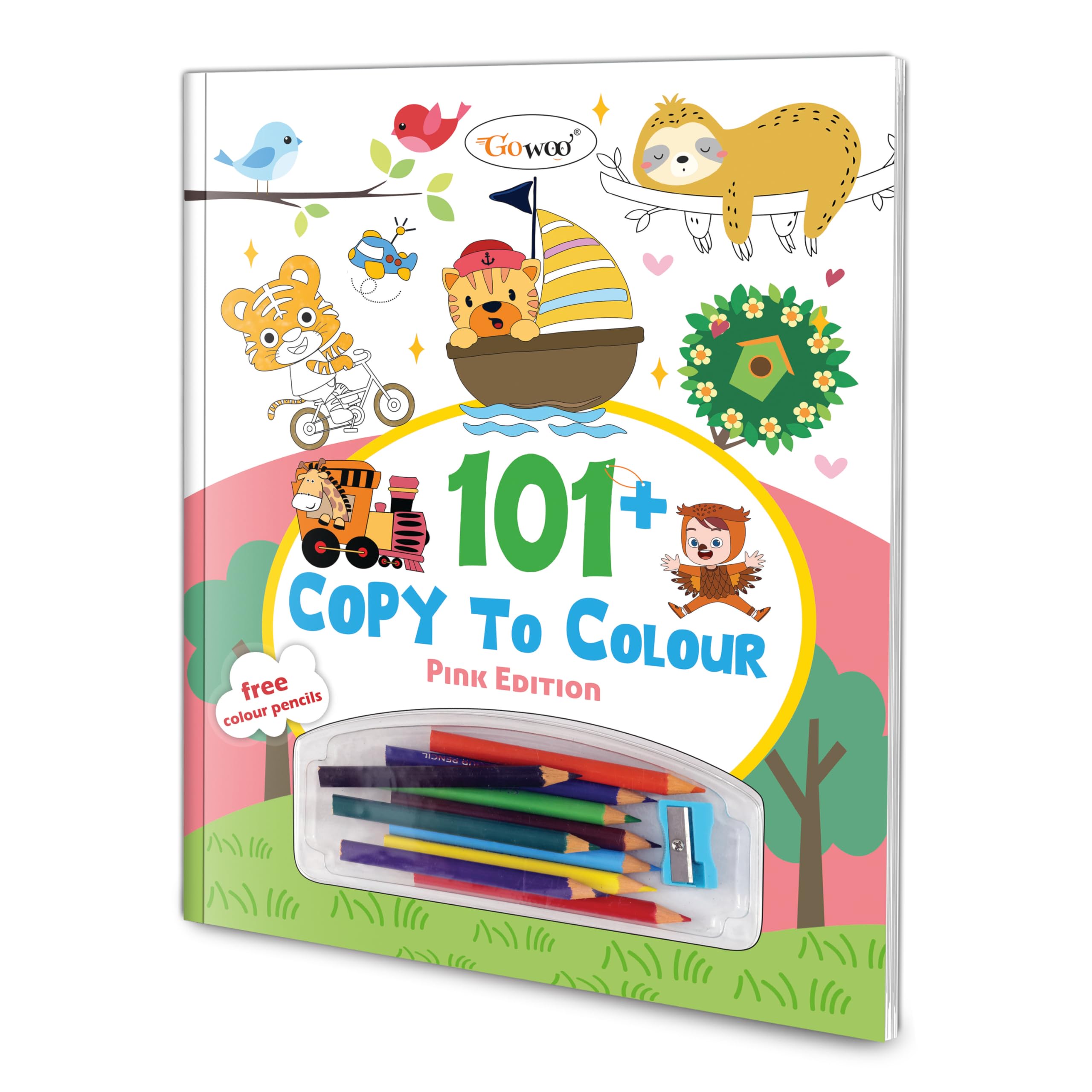 101+ Copy to Colour  Pink Edition : Educational Coloring Fun, Childrens Learning and Coloring Book, Copy Coloring Book for Youn