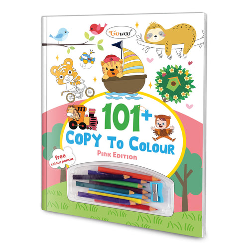 101+ Copy to Colour  Pink Edition : Educational Coloring Fun, Childrens Learning and Coloring Book, Copy Coloring Book for Youn
