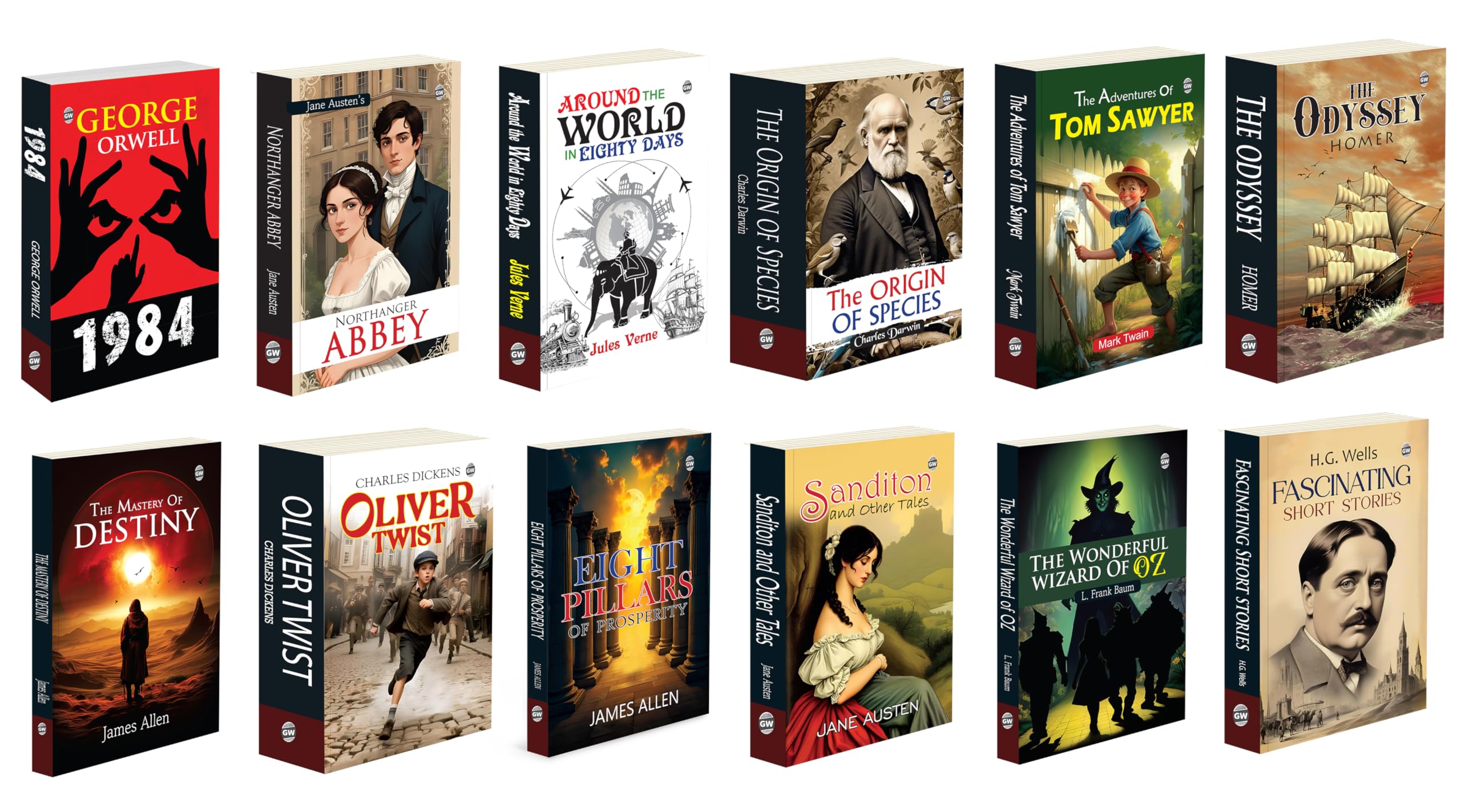1984, Oliver Twist, Around the World in Eighty Days and more : dystopian literature, Dickensian social novel, epic voyages, evo