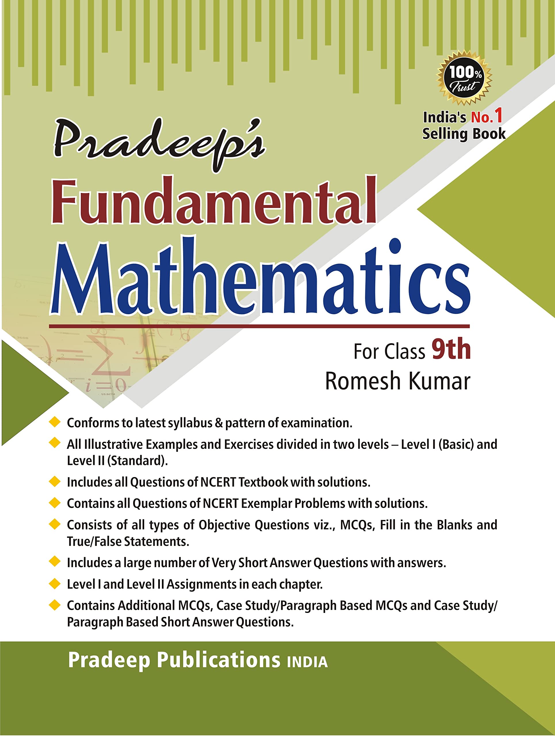 Pradeeps Fundamental Mathematics for Class 9 (Examination 202223)