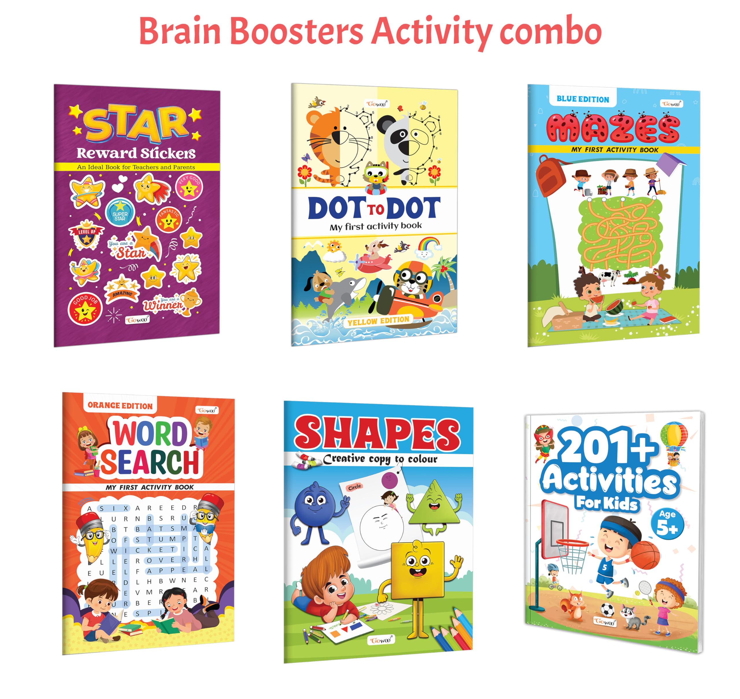 201+ Activities for Kids  Age 5+, My First Activity Book  Dot to Dot (Yellow Edition) and more : Kids activity pack, mazes, w