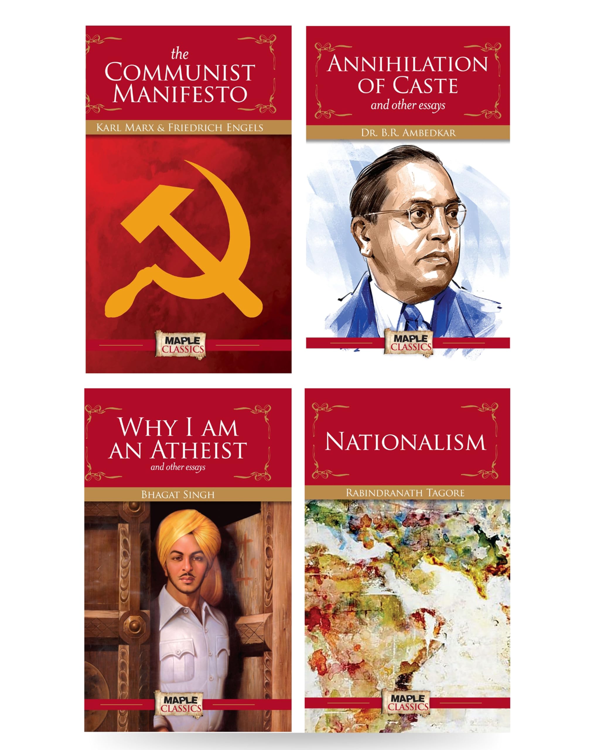 Politics  Classic Books  Annihilation of Caste, Why I Am an Atheist, Nationalism, Communist Manifesto (Set of 4 Books)  Maple
