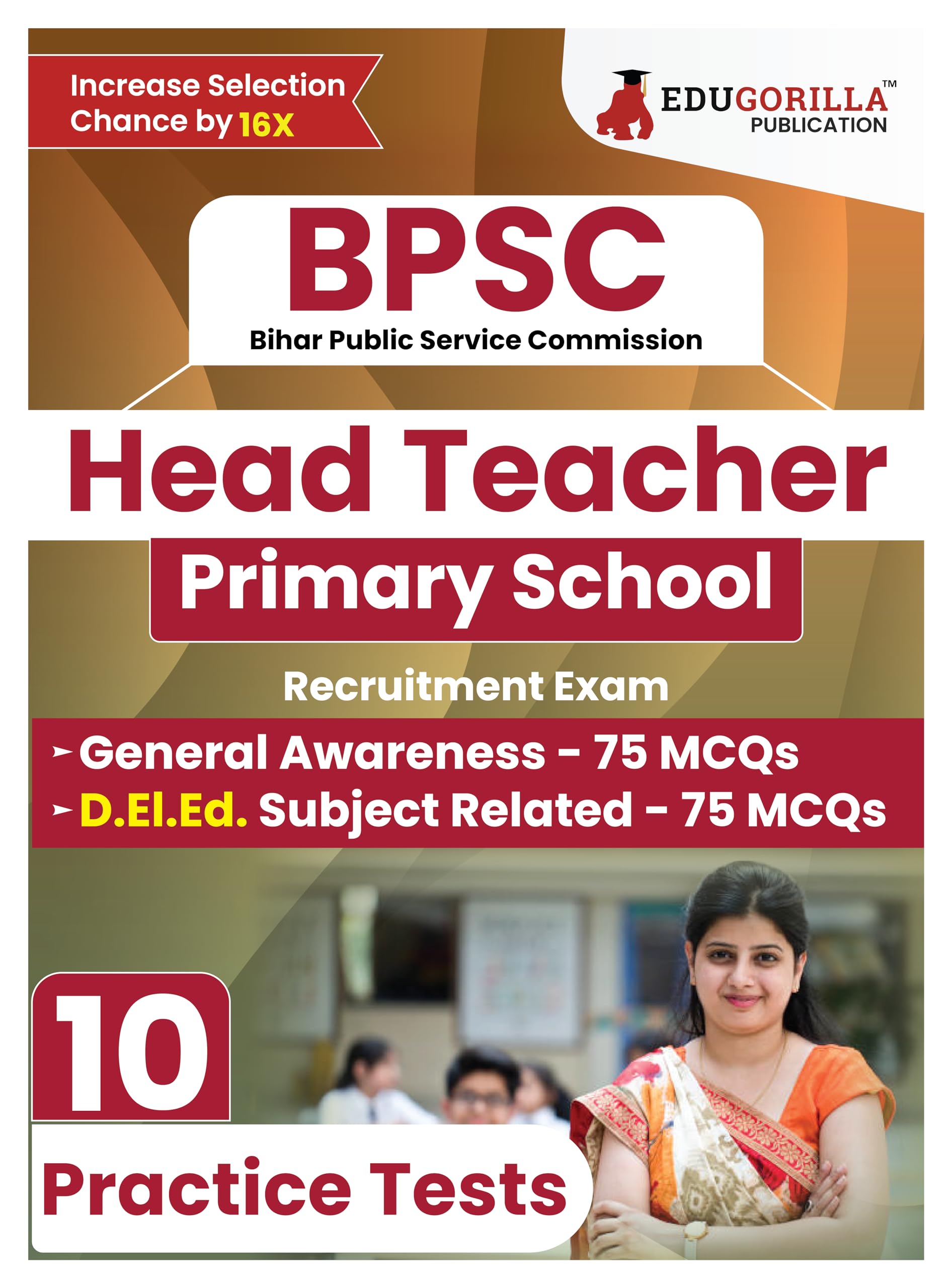 Edugorilla Bpsc Primary School Head Teacher Book 2024 (Englishedition)  10 Full Length Mock Tests (1500 Solved Questions) With 