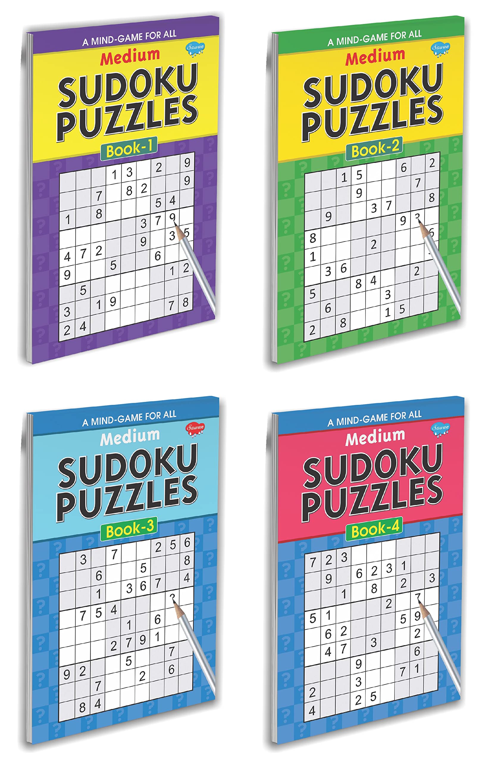 Medium Sudoku Puzzles Part 14 | Pack Of 4 Books