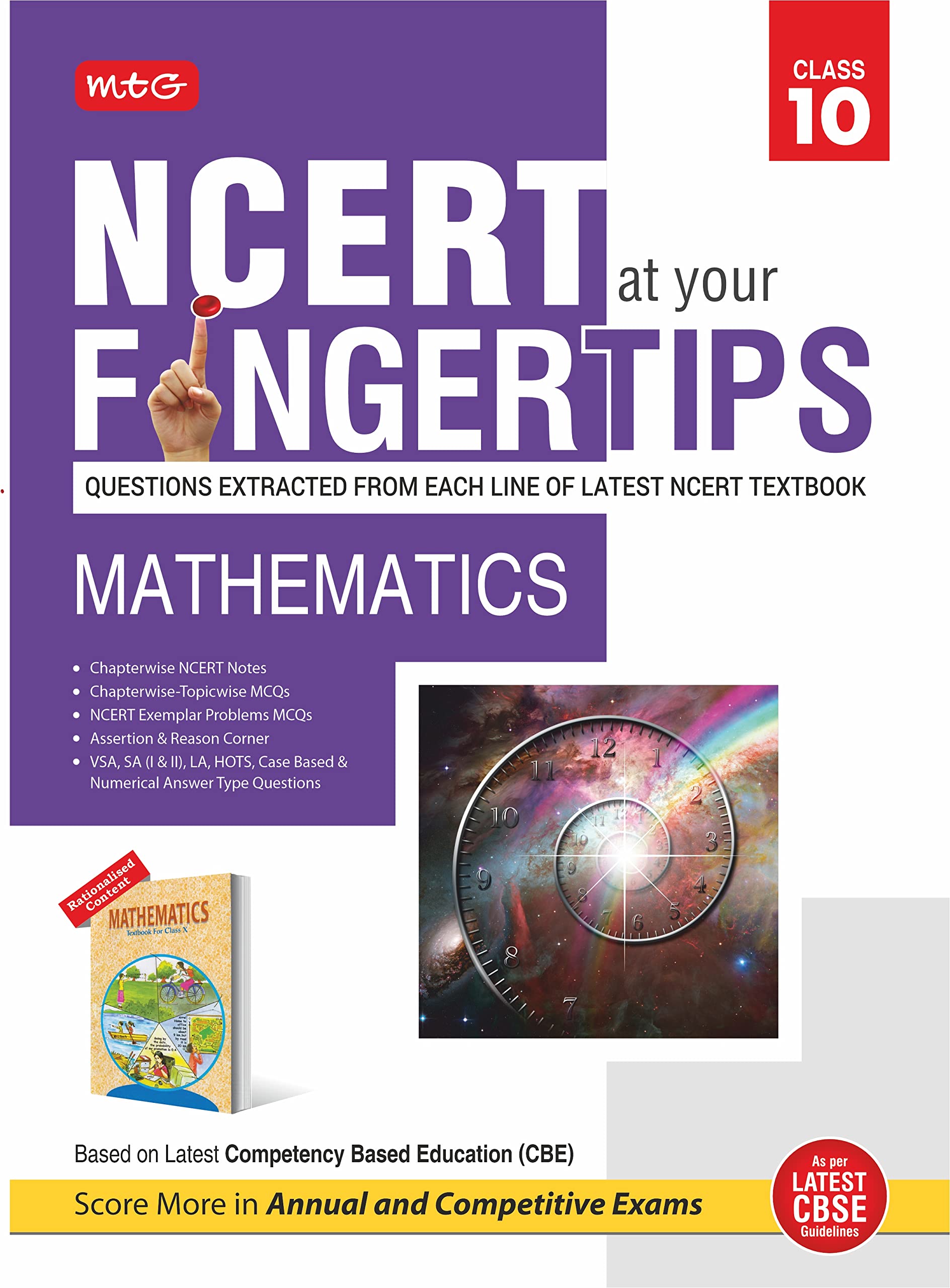 MTG NCERT at your Fingertips Class 10 Mathematics  Chapterwise Topicwise Practice Corner, NCERT Notes & Exemplar Problems MCQs,