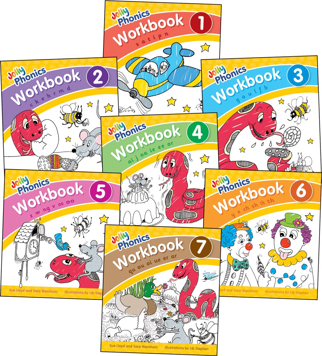 Jolly Phonics Workbooks 17: in Precursive Letters (British English edition)