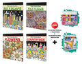 Cityscape, Patterns, Flowers and Countryside  Adult Colouring Book with 12 Water Colour Sketch Pens and 12 Colour Pencils + 1 S