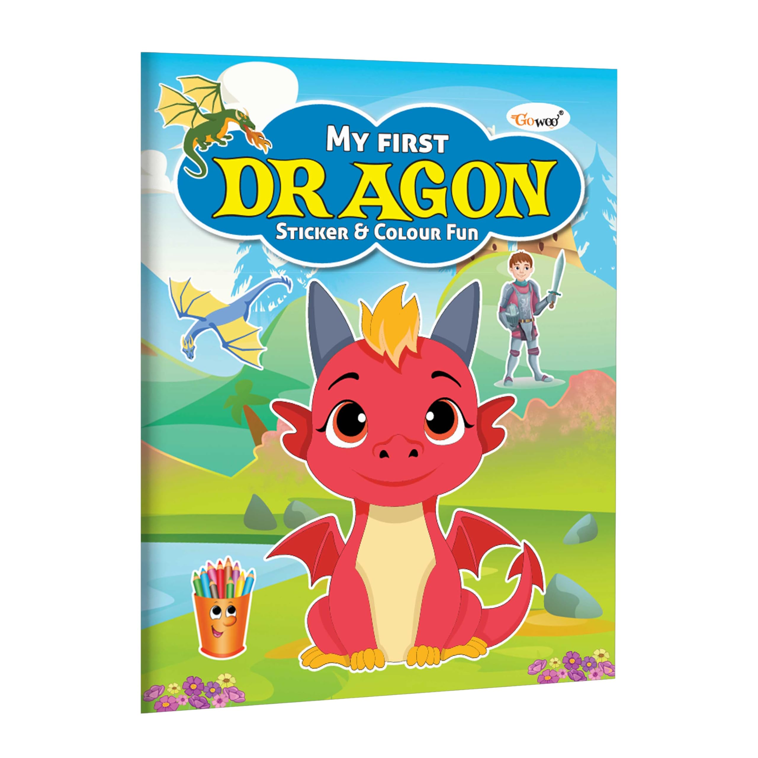 My First Dragon Sticker and Colour Fun : dragon sticker colouring book, adorable dragons colouring book for kids, fun dragon st