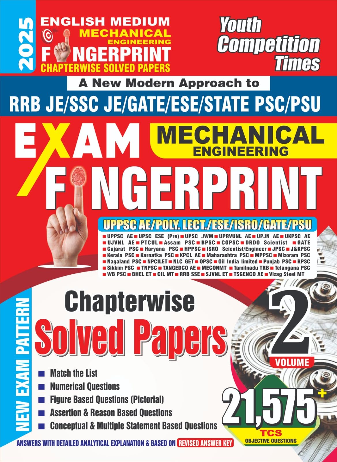 Youth Competition Times Mechanical Engineering Fingerprint Chapterwise Solved Papers, Volume 2, English Medium, RRB JE/SSC JE/GA