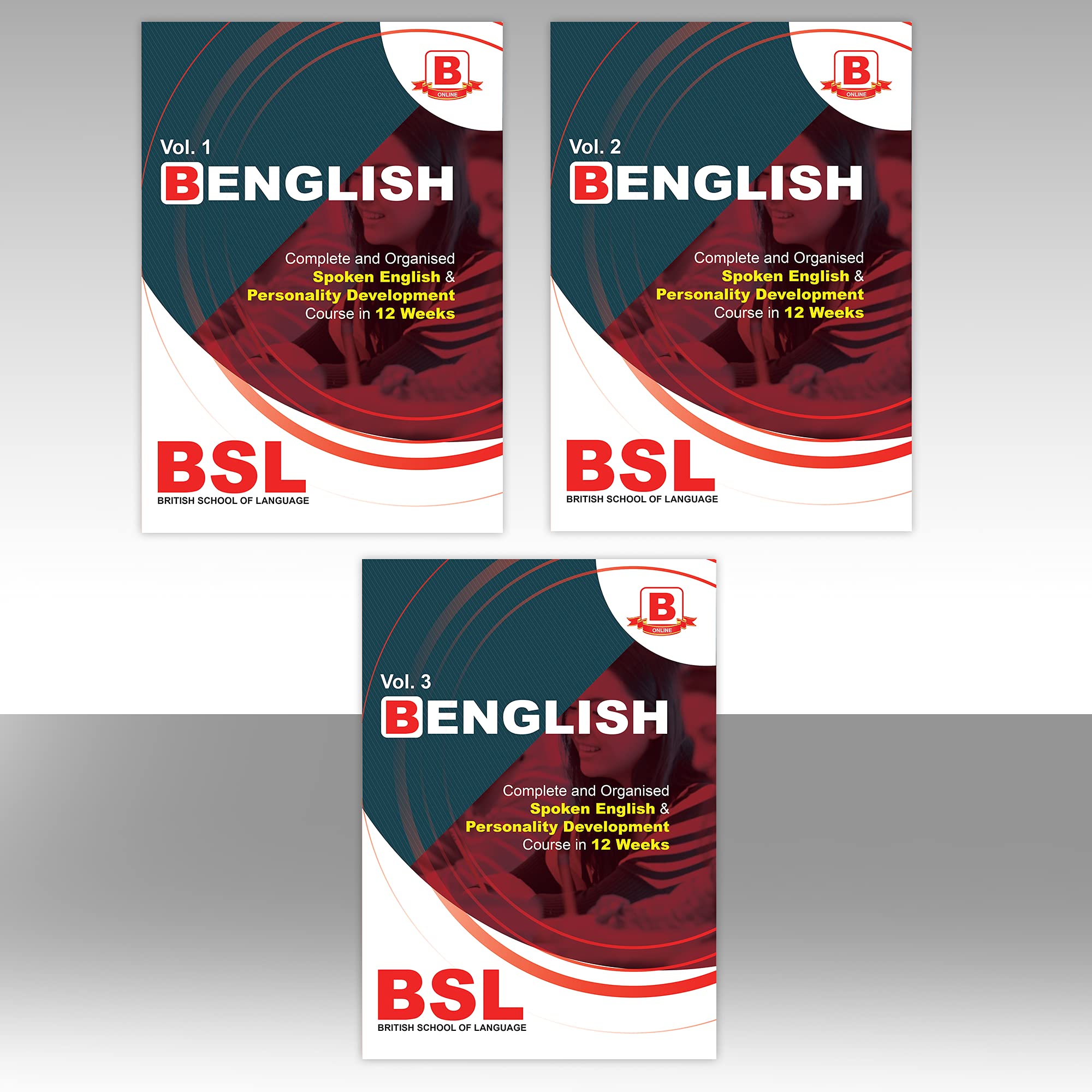 B ENGLISH : Complete and Organised Spoken English & Personality Development Course in 12 Weeks | Combo Set of 3 Books (Volume  