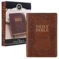 KJV Holy Bible, Standard Size Faux Leather Red Letter Edition Thumb Index & Ribbon Marker, King James Version, Medium Brown (KJV