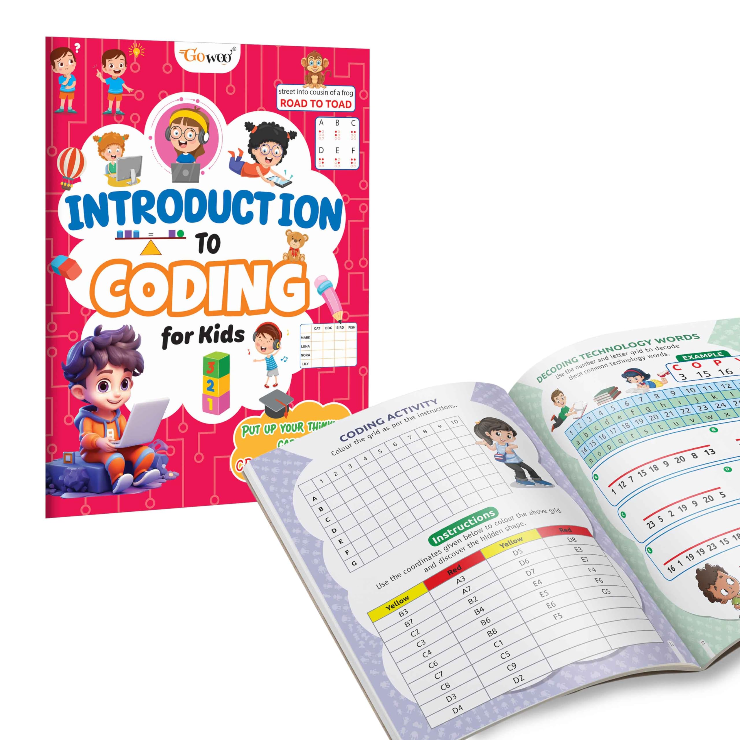 Introduction to Coding for Kids: Brain Activity Book : smart coding activity book, easy coding activity book for children, intr