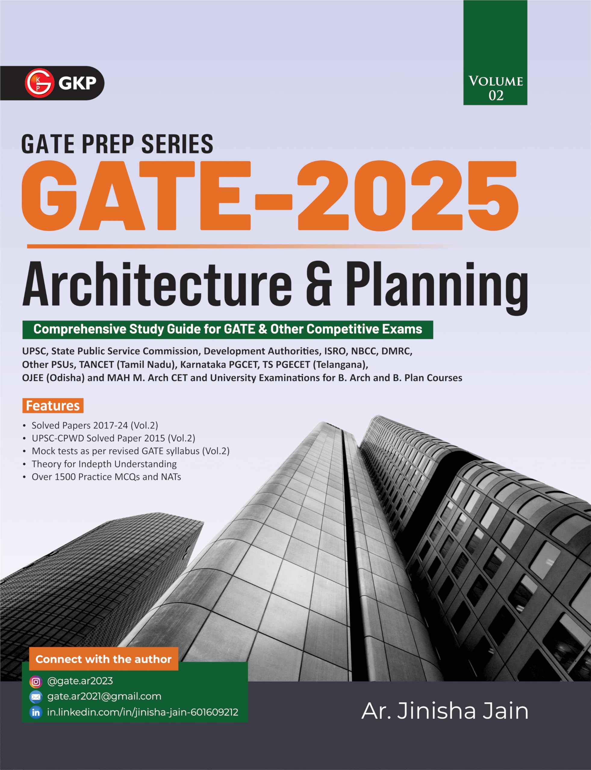 Gkp Gate 2025: Architecture & Planning Vol 2  Guide For Upsc, State Pscs, Development Authorities, Isro, Nbcc, Dmrc, M.Phil, Ph
