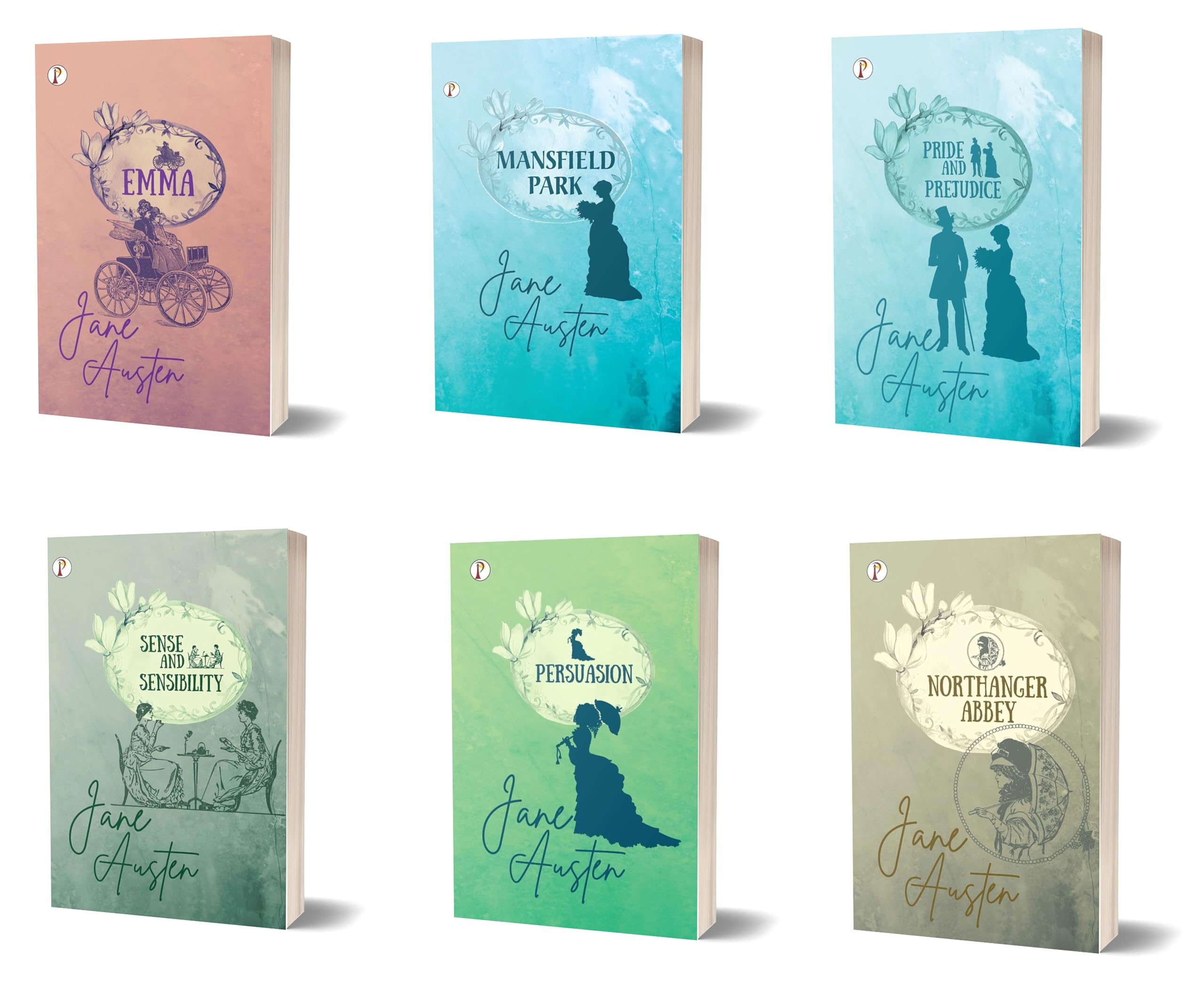 Jane Austen Classics (Combo Set of 6 Books) Emma + Mansfield Park + Sense and Sensibility + Pride and Prejudice + Northanger Abb