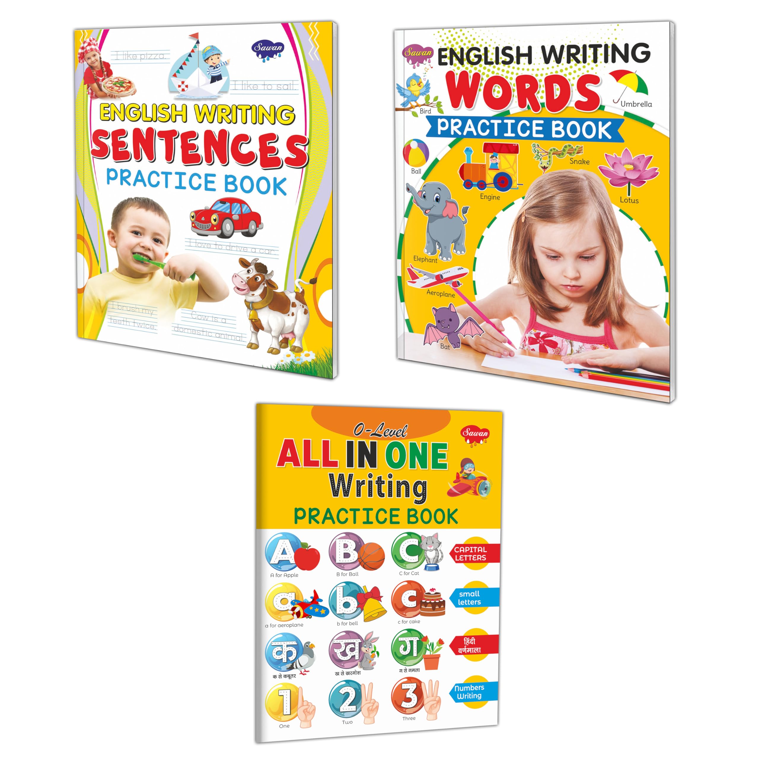 All in One Writing practice, English Writing Words and Sentences Practice Book for kids : Educational Work book, Writing book fo