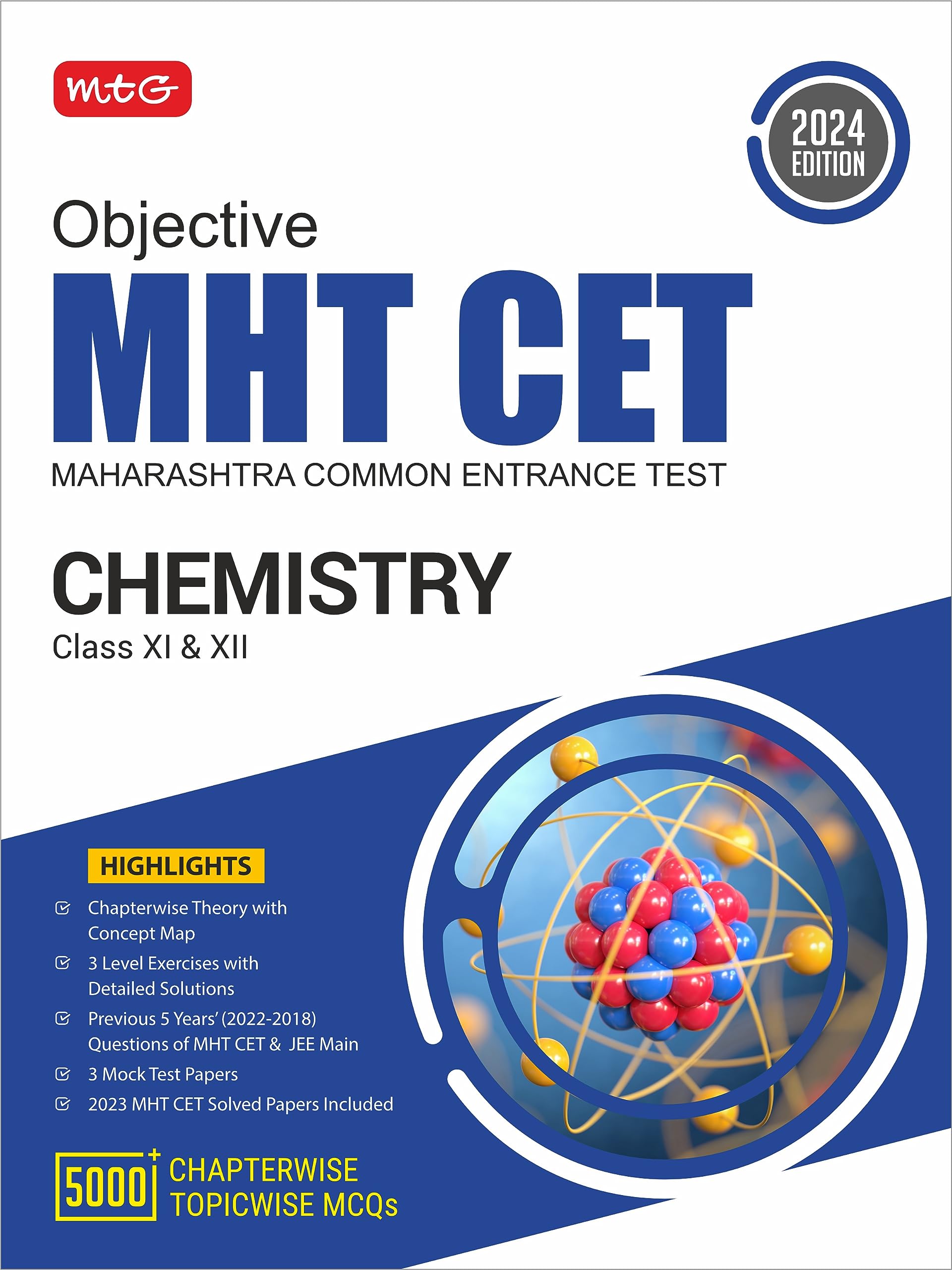 MTG Objective MHT CET Chapterwise Theory with 5 Previous Years Solved Questions Papers Chemistry (PYQs) Books For 2024 Engineeri