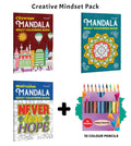 Cityscape, Mandala, Motivation  Mandala Adult Colouring Book with 10 Colour Pencils : motivational mandala art for adults, str