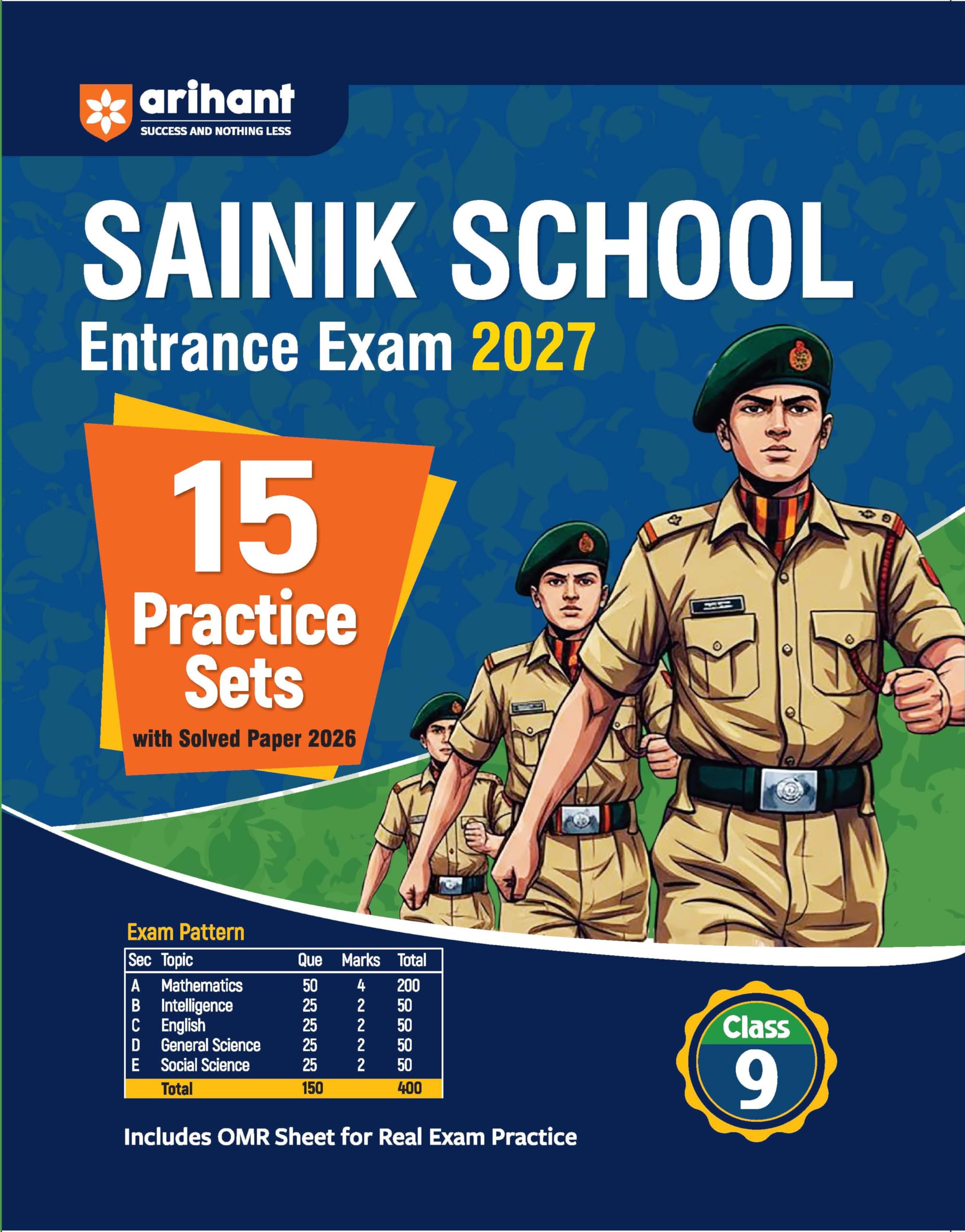 Arihant AISSEE Sainik School Class 9 Entrance Exam 2027 | 15 Practice Sets with Solved Paper 2026 | With OMR Sheet | As per Late