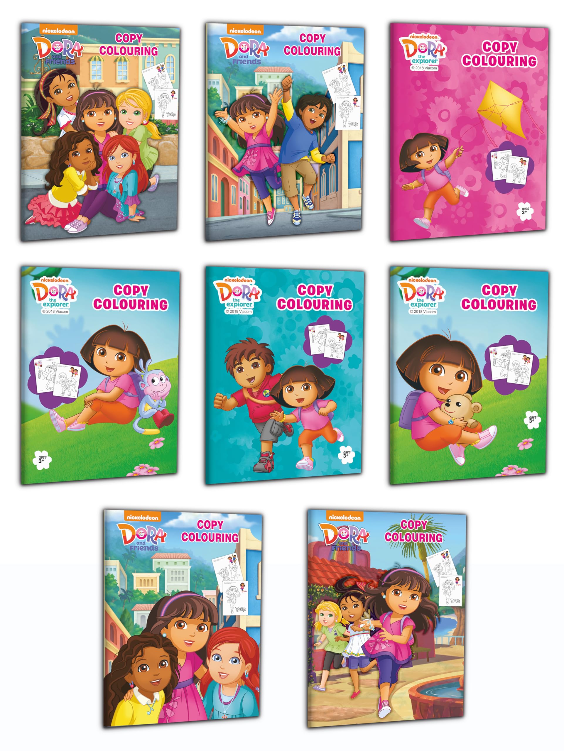 Dora Colouring Books Complete Combo | Pack Of 8 Copy Colouring Books