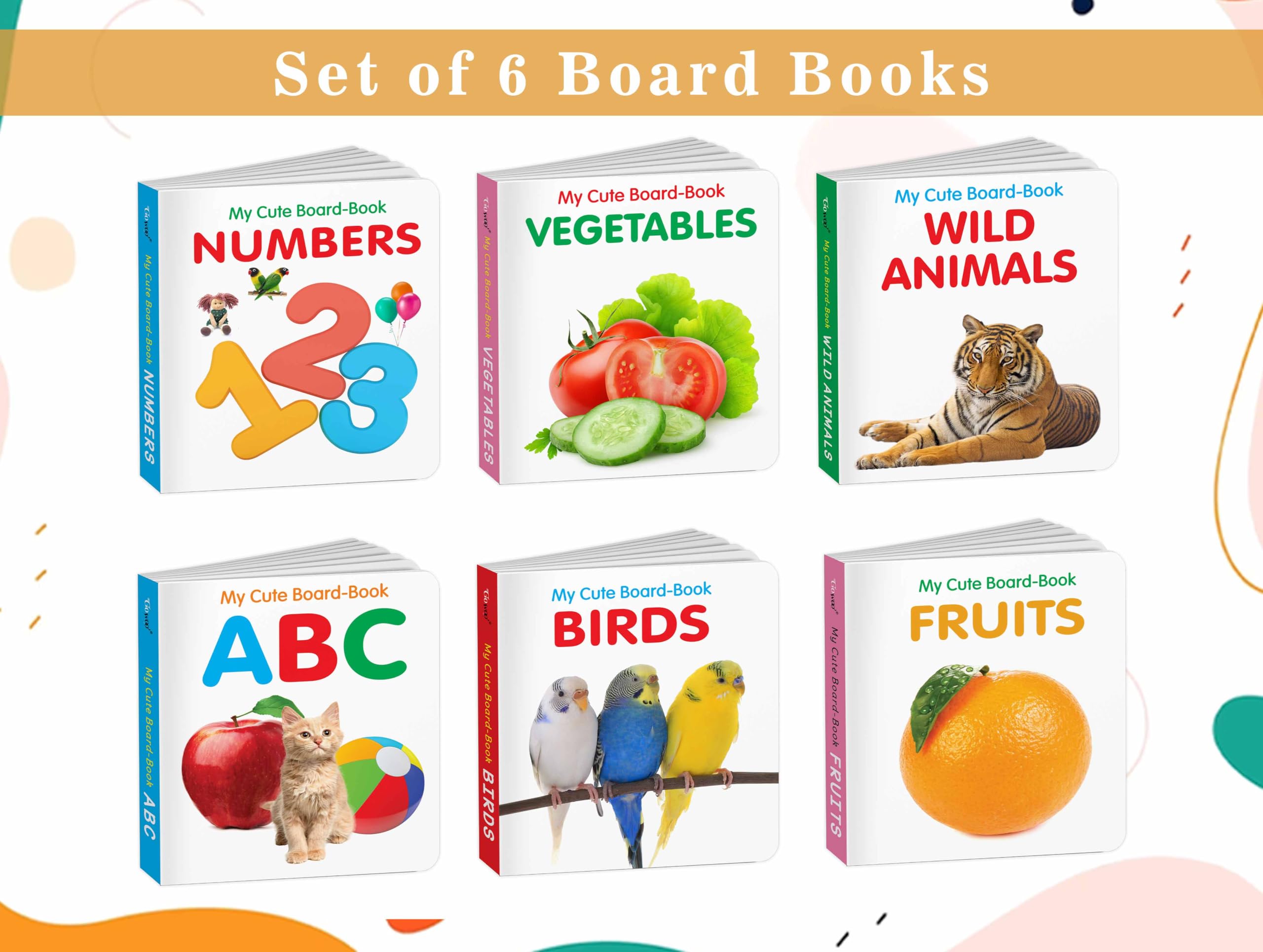 My First Cute Board Book All In One Learning Book For Children : ABC, Numbers, Fruits, Vegetables, Wild Animals, Birds  Picture