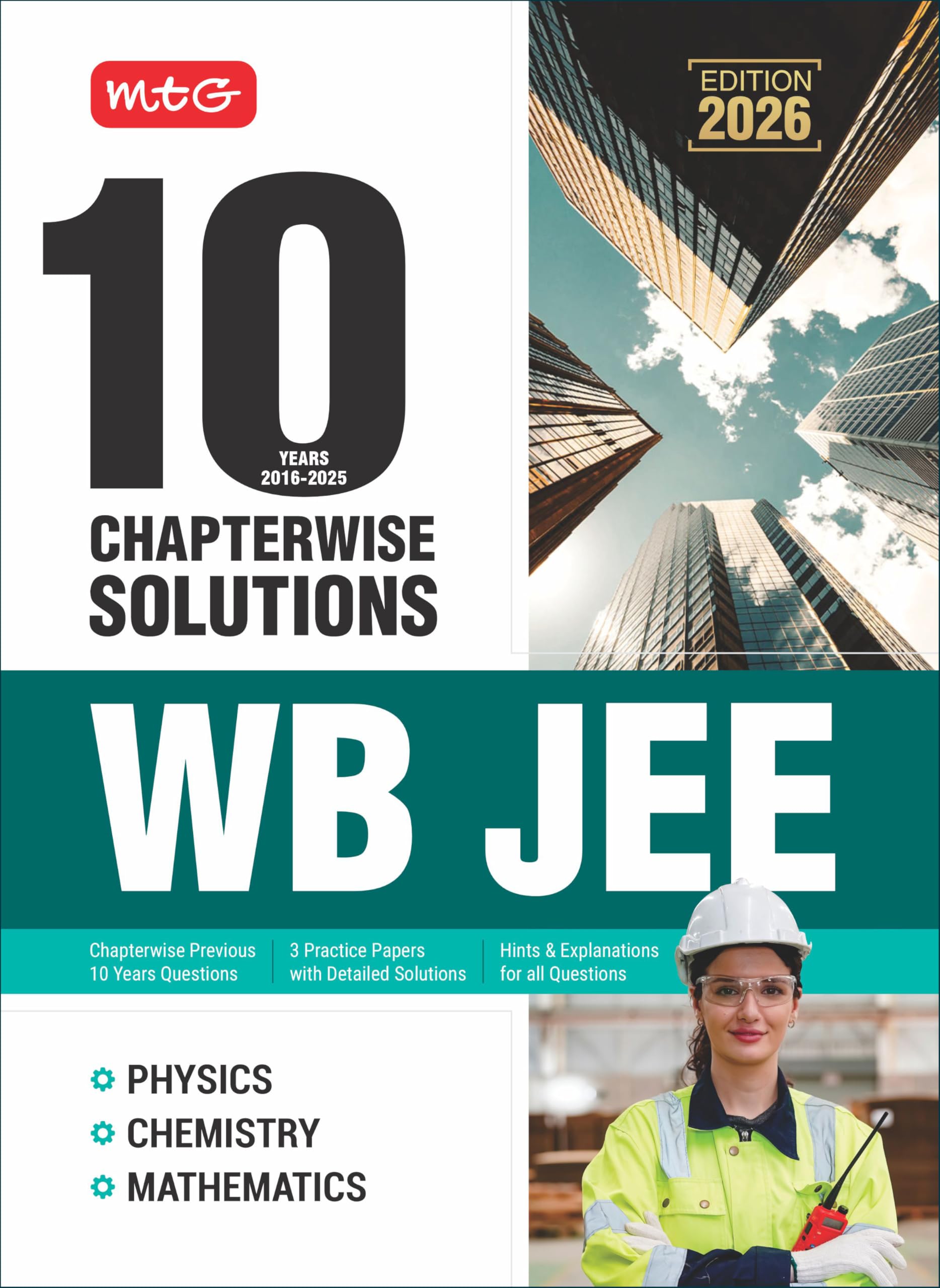 MTG 10 Years WB JEE Chapterwise Previous Solved Questions Papers (PYQ Book) For 2026 Exam | 3 Model Test Papers with Explanation