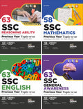 Combo (Set Of 4 Books) 63 Ssc Mathematics, English, Reasoning Ability & General Awareness Previous Year TopicWise Solved Papers