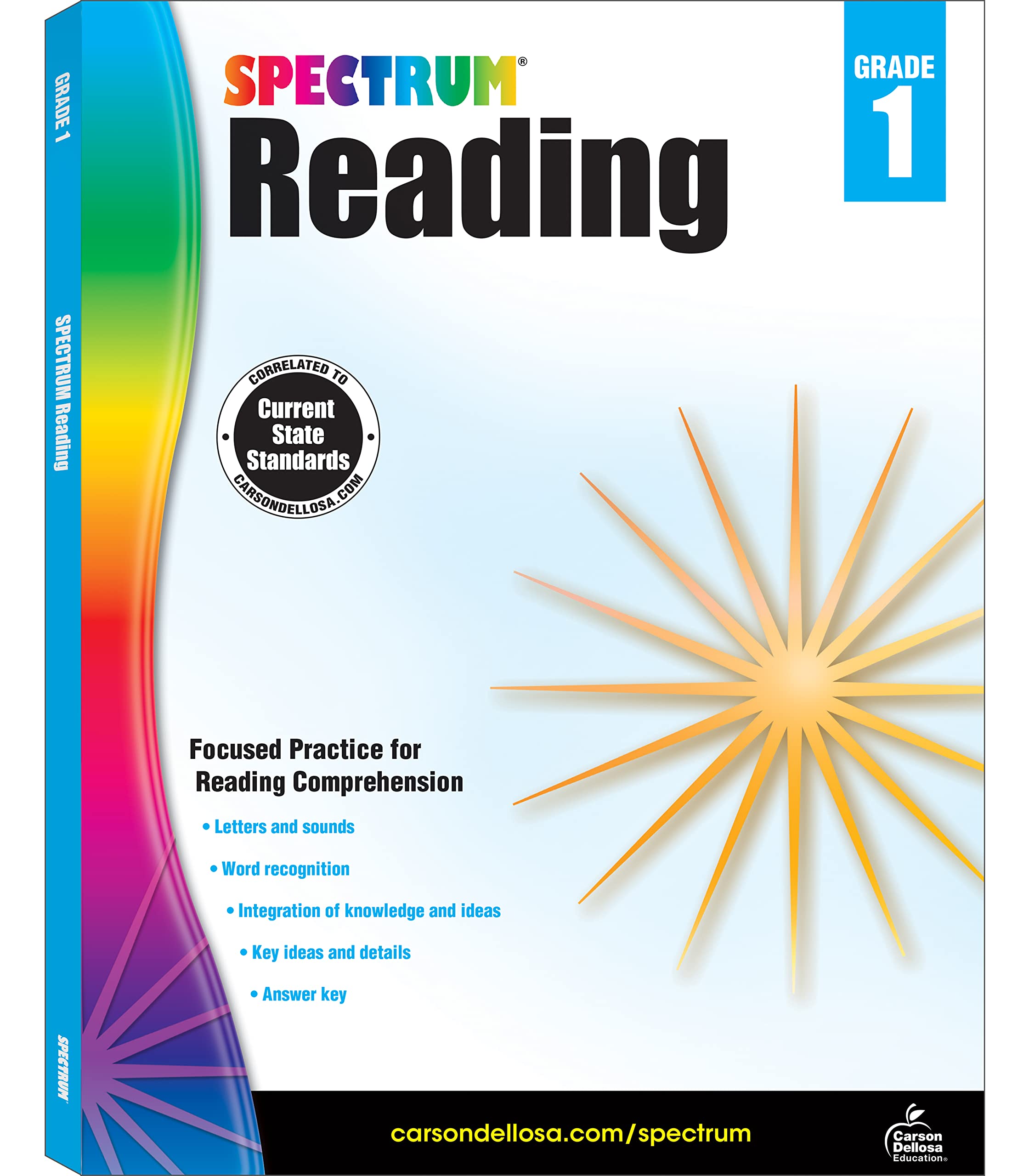 Spectrum Reading 1st Grade Workbooks, Nonfiction and Fiction Passages, Sight Words, Letters and Sounds, Phonics, and More, Class