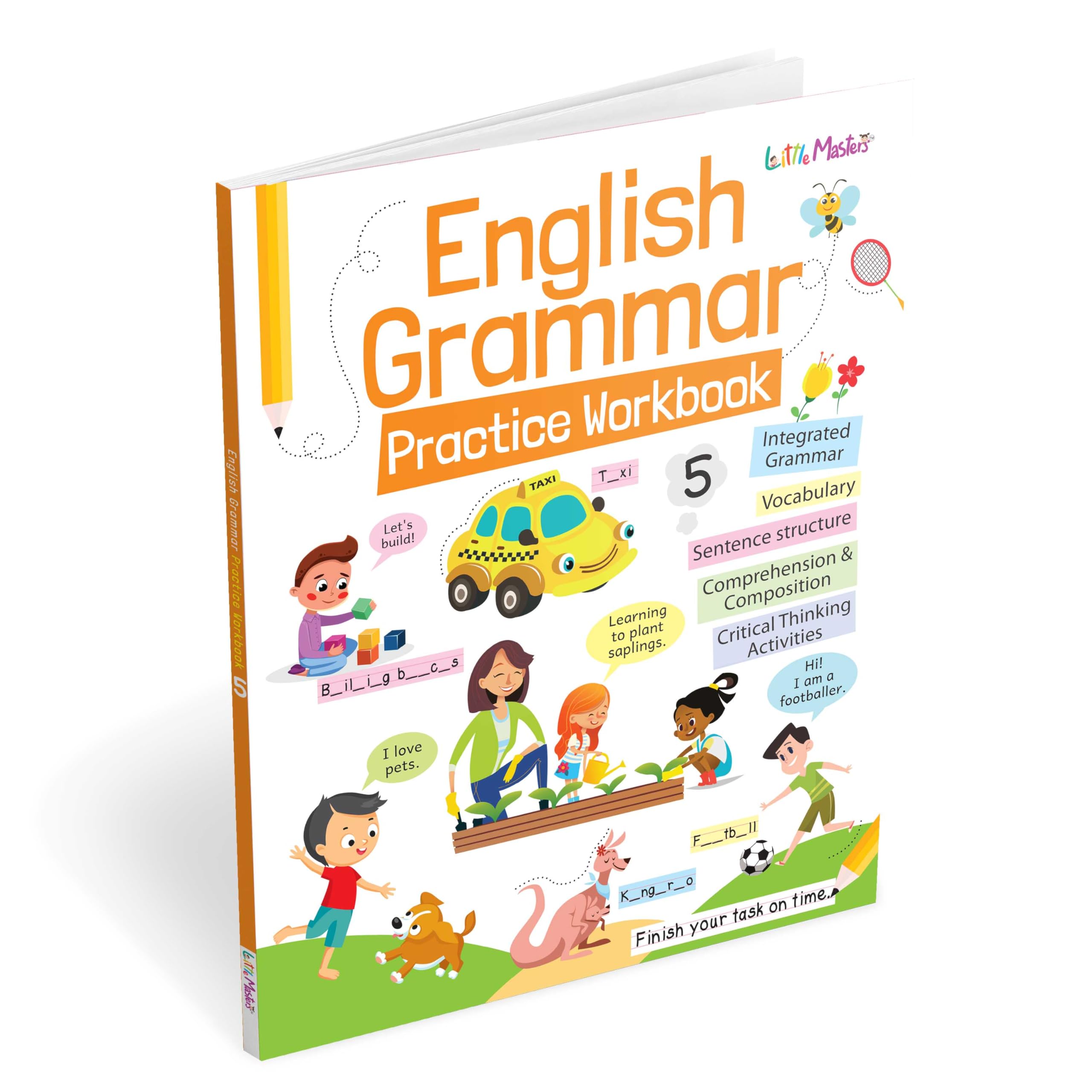 English Grammar Practice Workbook5|Integrated Grammar|Sentence Structure|Vocabulary|Comprehension & Composition|Critical Thinki