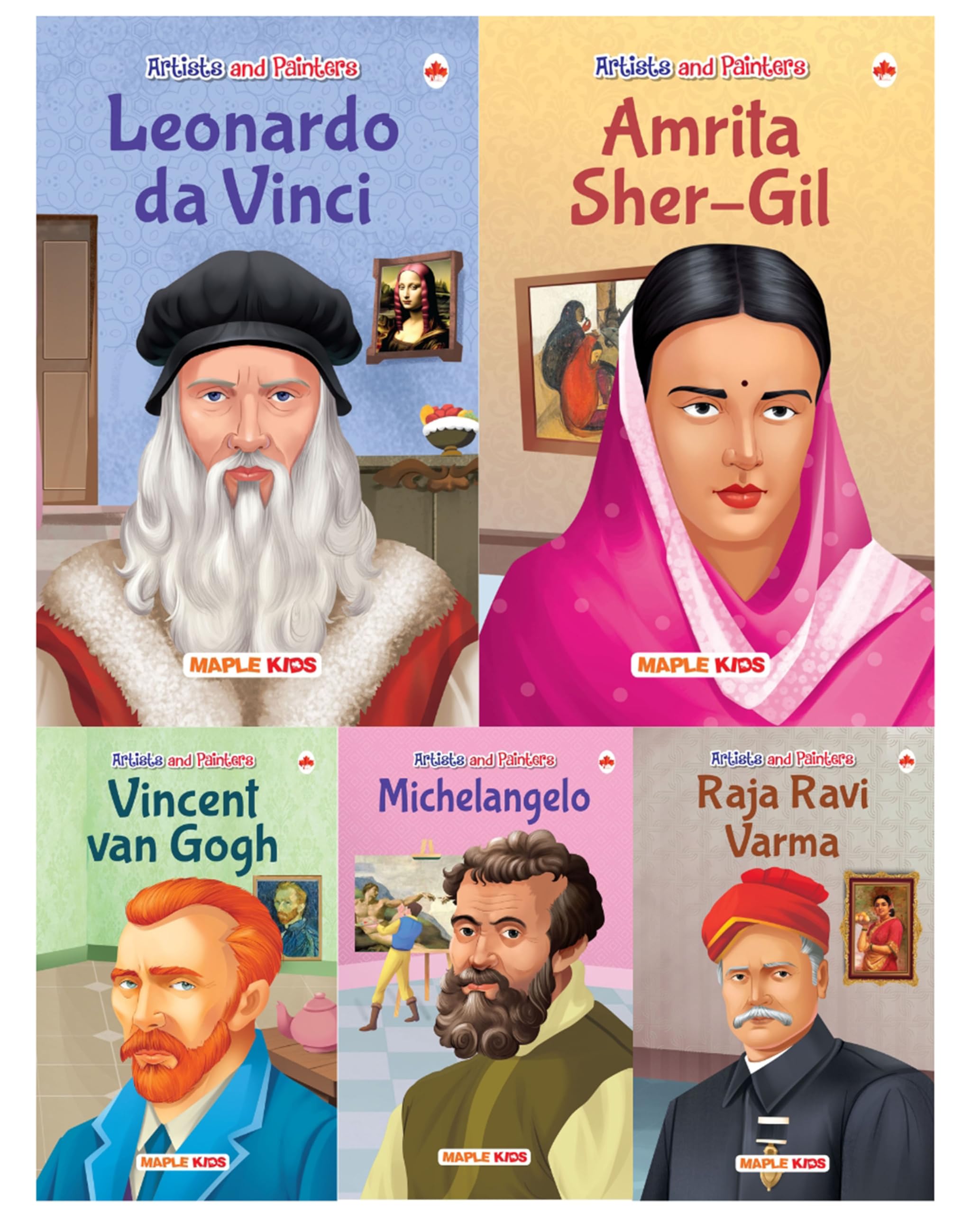 Story Books for Kids  Artists & Painters (Set of 5 Books)  Raja Ravi Varma, Leonardo Da Vinci, Michelangelo, Vincent Van Gogh,