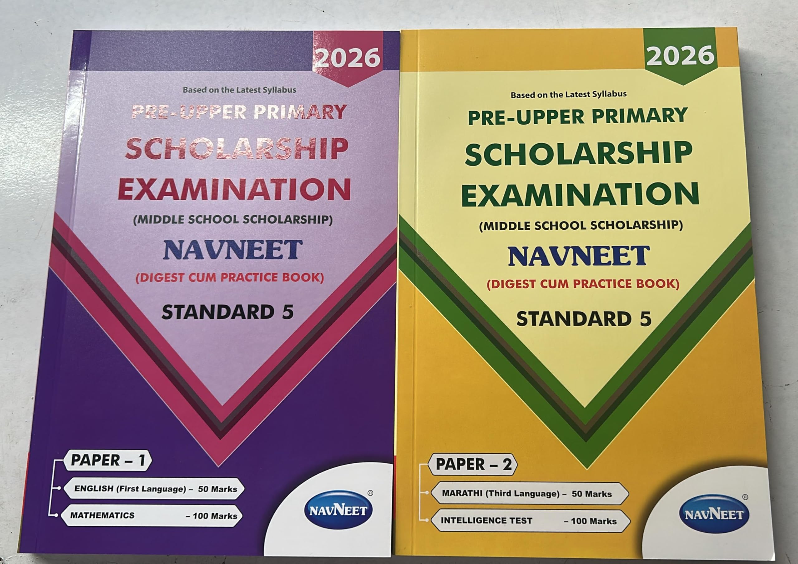 Navneet Scholarship Examination Paper 1  Standard 5Th + Navneet Digest Practice Book Paper 2 For 2023 Scholarship Examination 