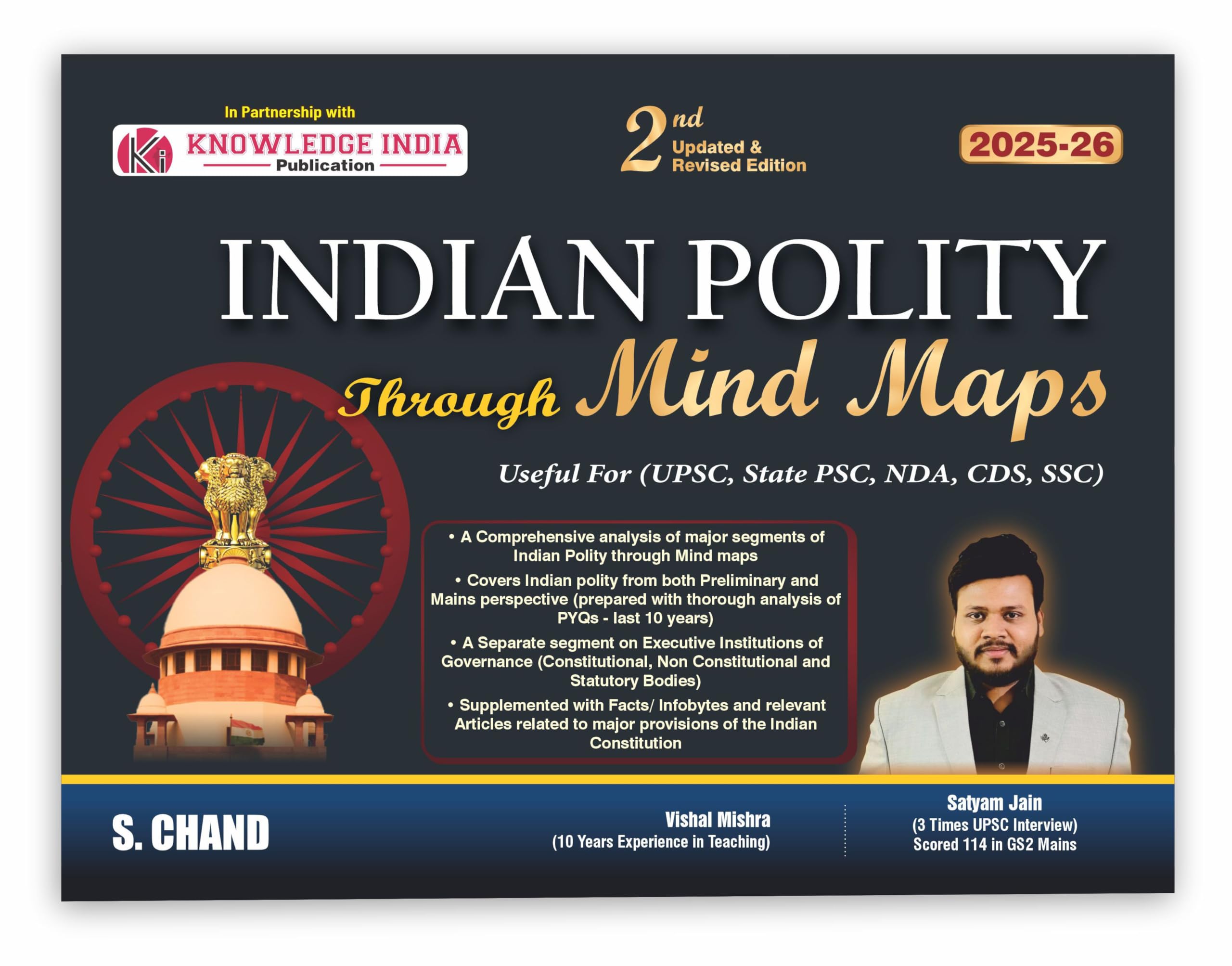 Indian Polity Through Mind Maps for Exam 2025 UPSC Civil Services CSE (Prelims & Mains), State PSC, NDA, CDS, SSC & Competitive 