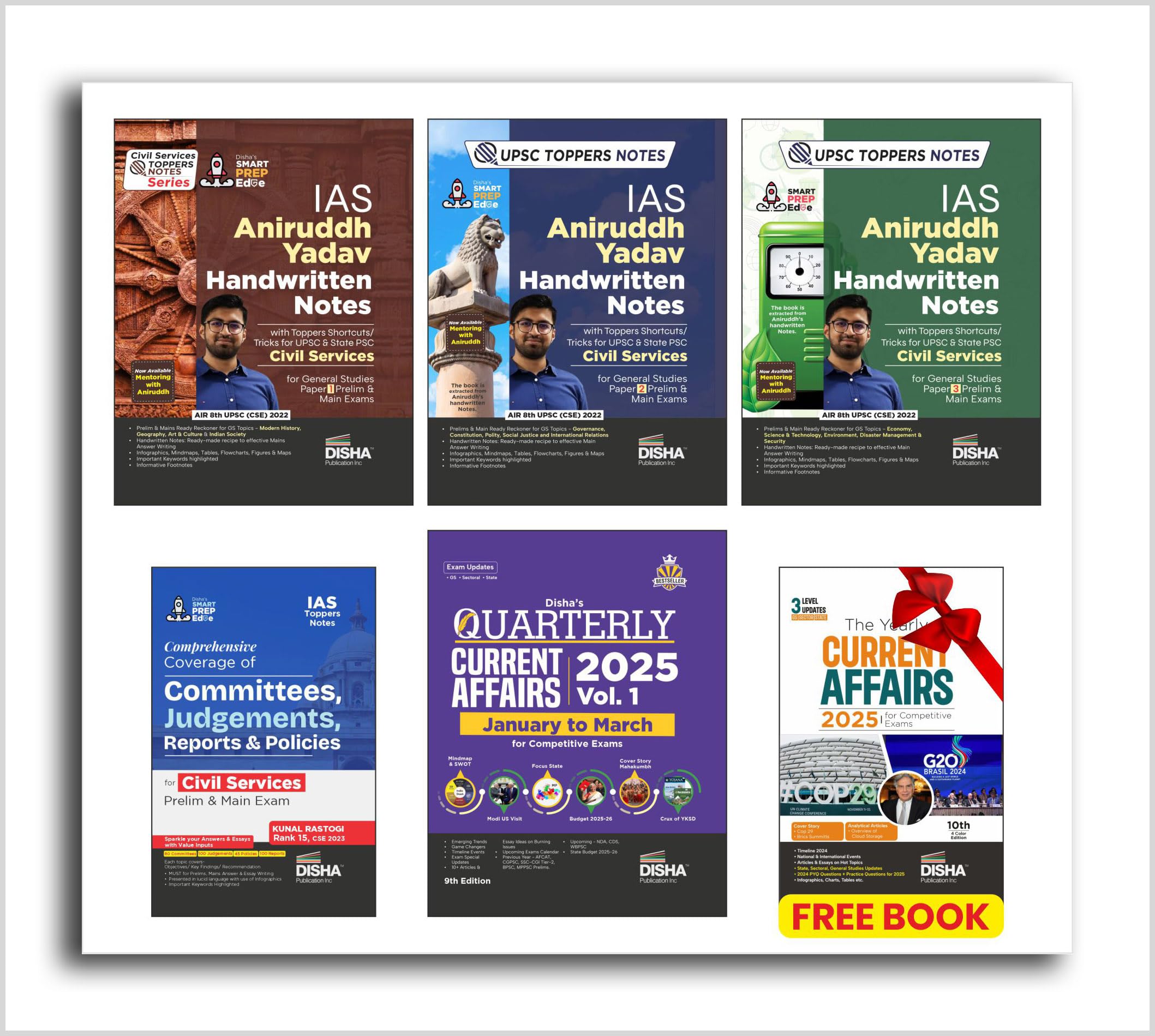 DishaS Upsc Civil Services Ias Prelims 2025 General Studies Special Combo Pack | Concept Notes By Ias Aniruddh Yadav + Committ