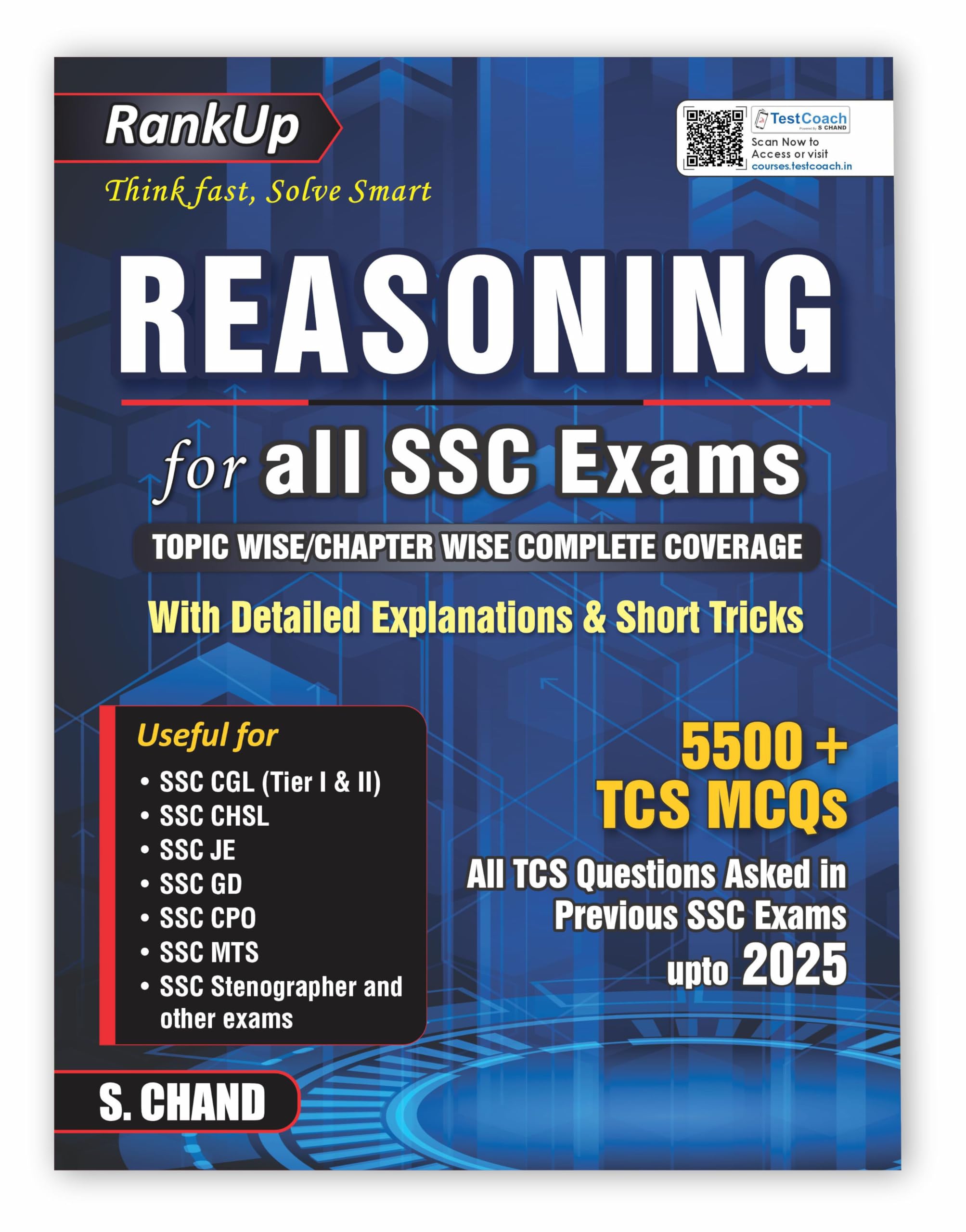RankUp Reasoning for all SSC Examinations Book 2025  2026 (in English Medium) | 5500+ TCS MCQ Questions | Verbal & Non Verbal R