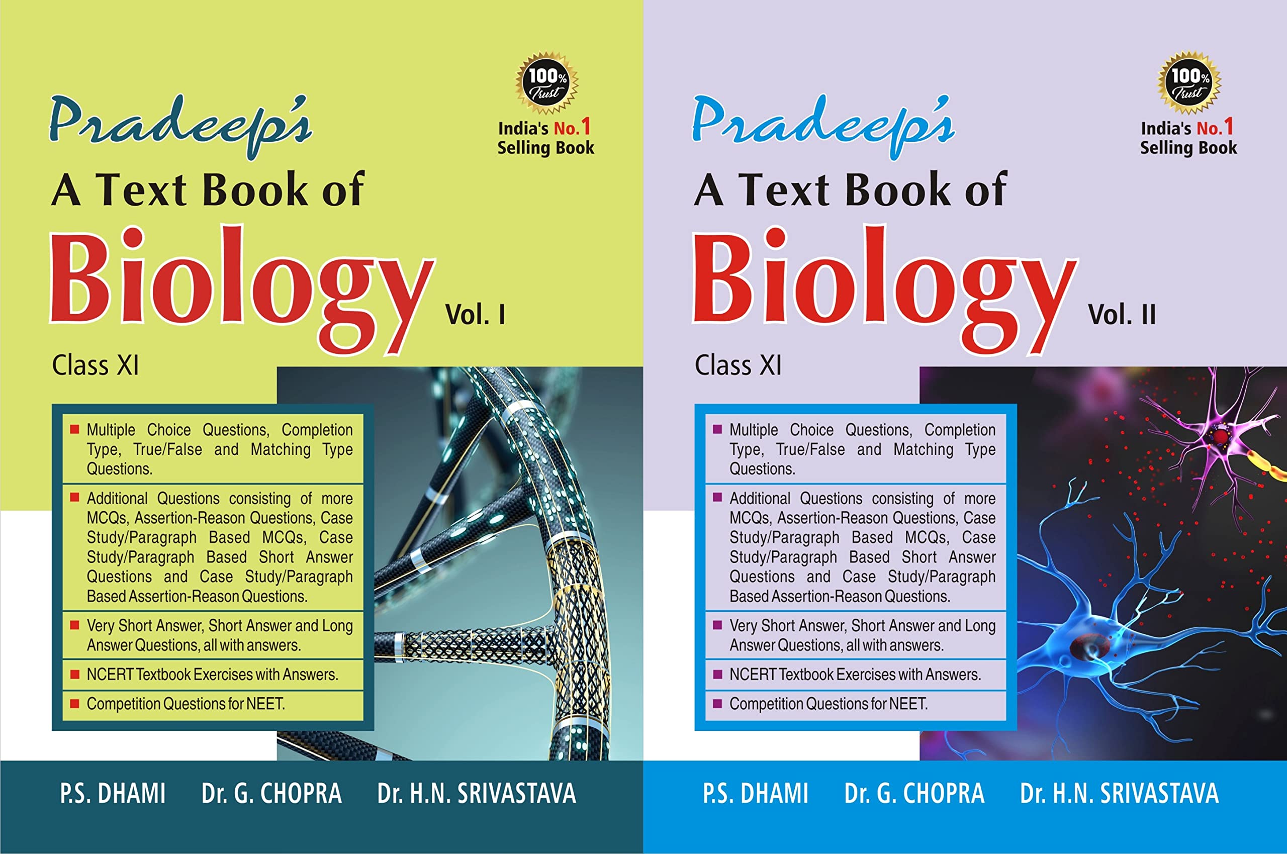 Pradeep Publications Pradeeps A Text Book Of Biology For Class 11 (Vol. 1 & 2)  Examination 2022/23