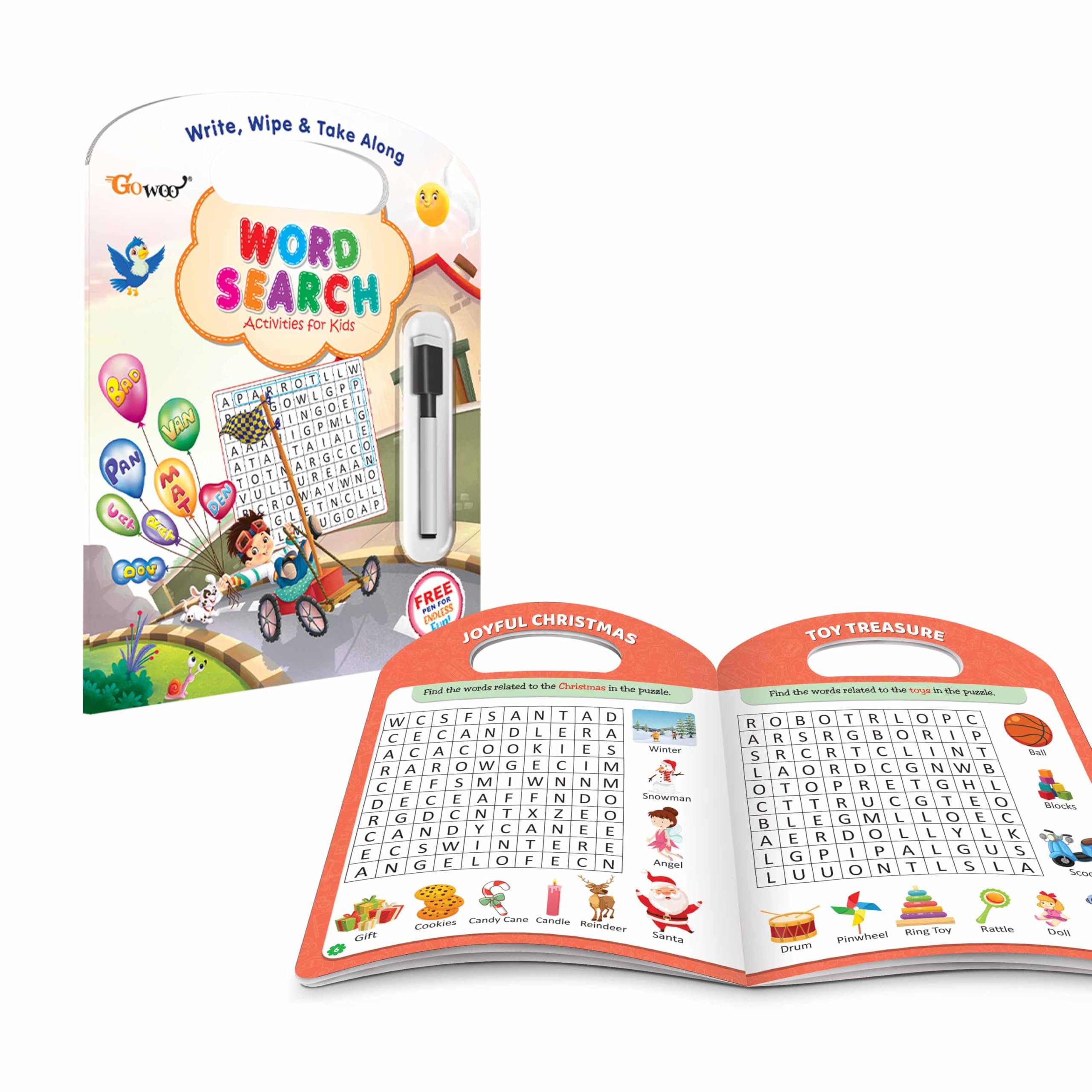 Write, Wipe & Take Along Crossword With Pen : Fun crossword practice book with pen, Crossword fun activity for toddlers, Write 