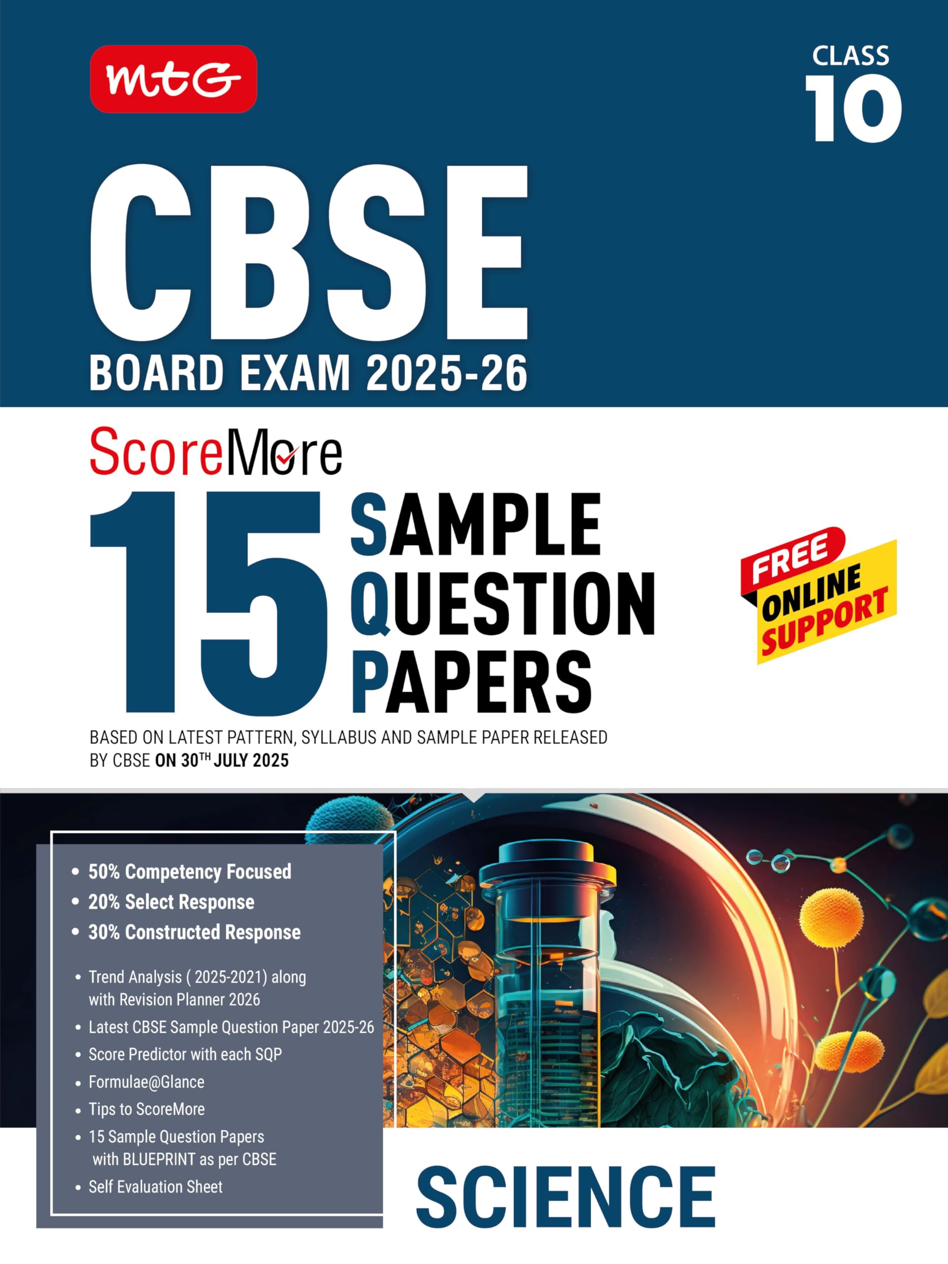 Mtg Cbse Class 10 Scoremore 15 Sample Papers Science Book For 20252026 Board Exam | ChapterWise CompetencyBased Questions (Cb