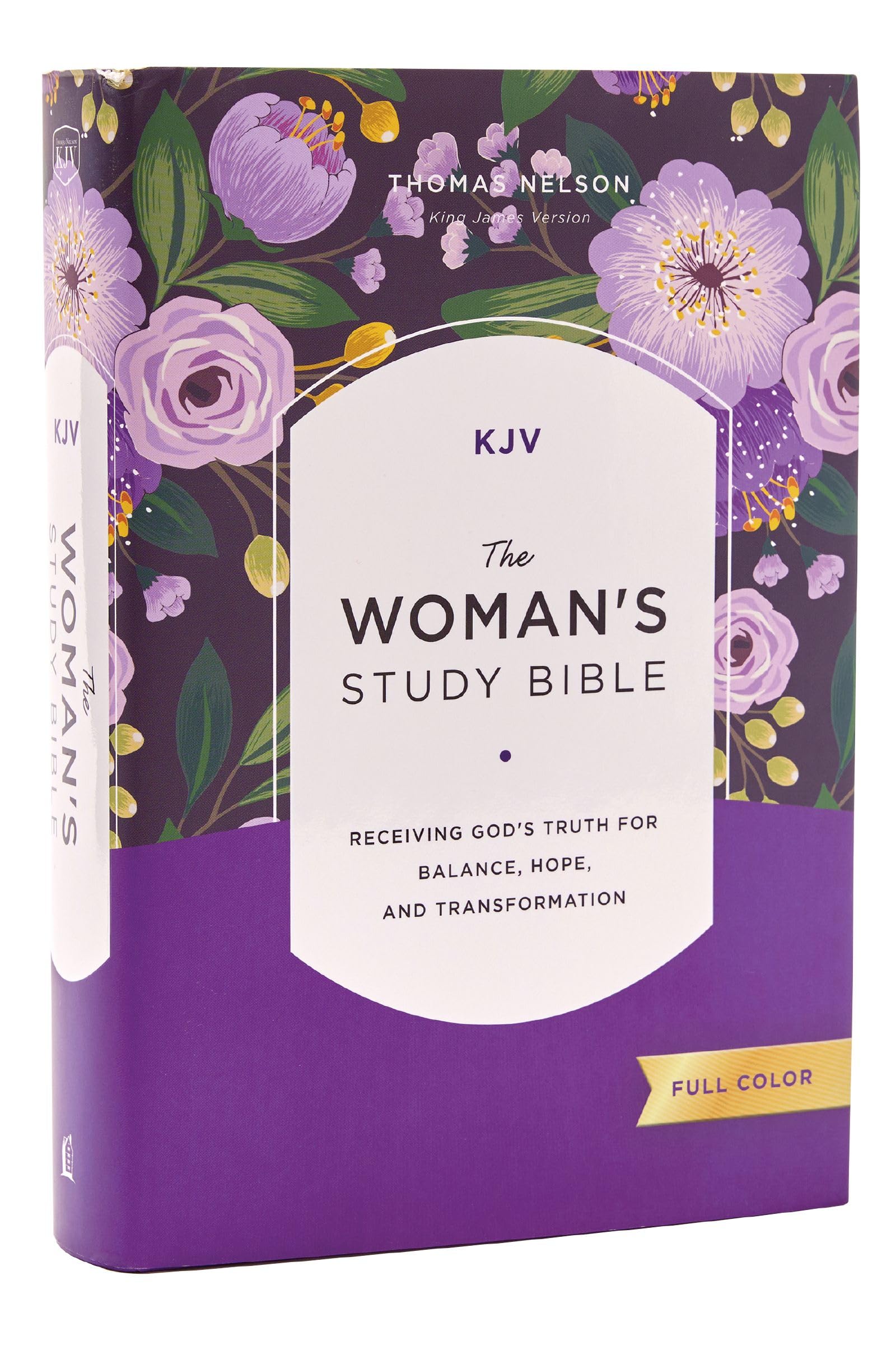 KJV, The Womans Study Bible, Hardcover, Red Letter, FullColor Edition, Comfort Print: Receiving Gods Truth for Balance, Hope,
