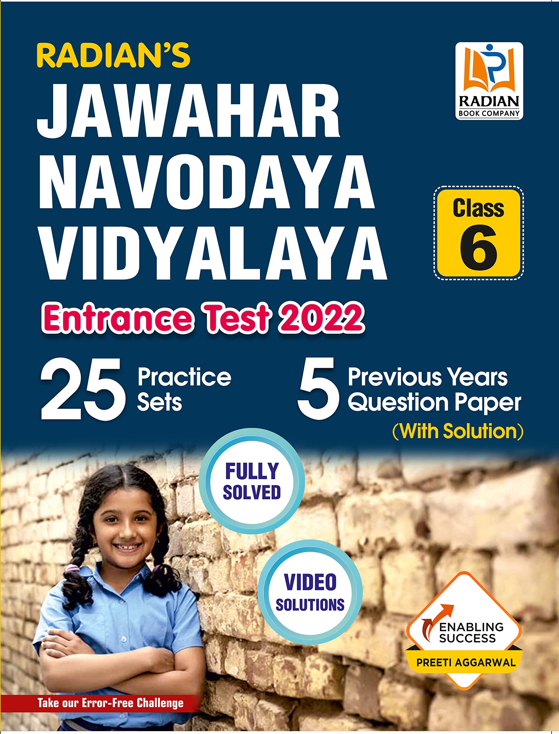 25 Practice Sets Jawahar Navodaya Vidyalaya Class 6 with 5 Solved Papers for Entrance Exam 2022 form the House of RS Aggarwal (E