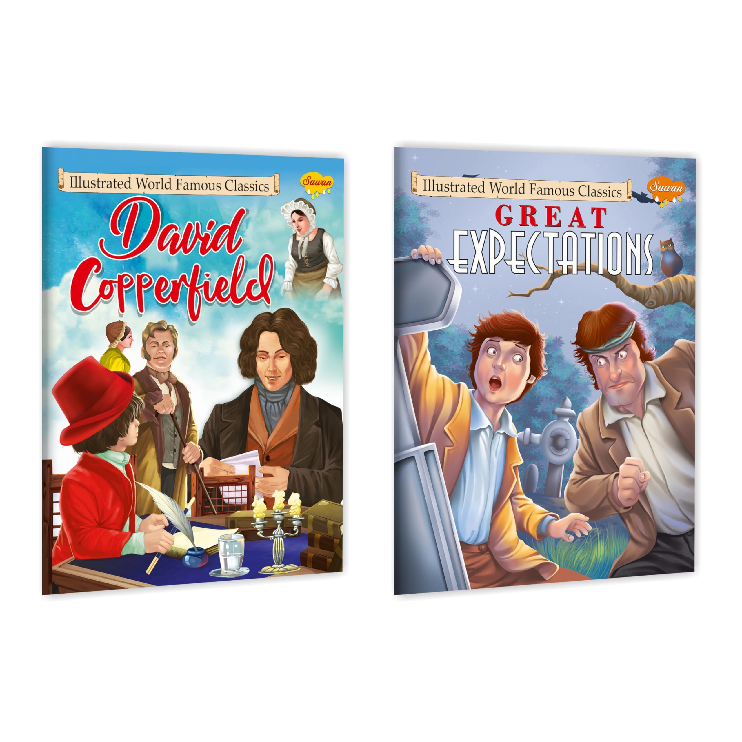 Illustrated World Famous Classic David Copperfield And Great Expectation | Pack Of 2 Books