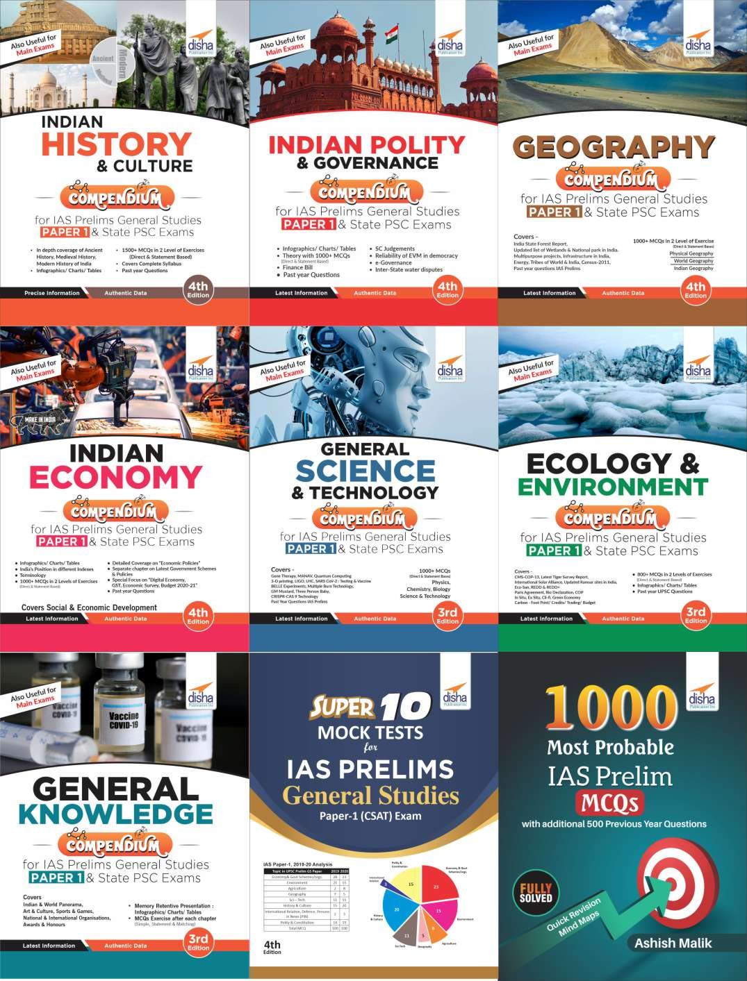 Study Material For Civil Services Ias Prelims General Studies Paper 1 (Set Of 9 Books) 7Th Edition