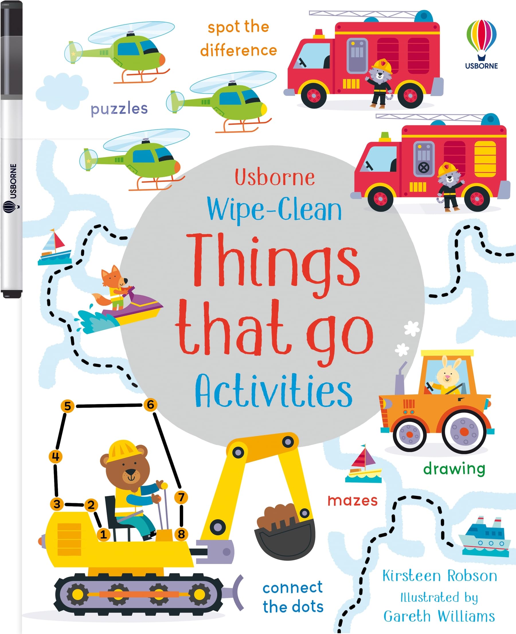 Usborne WIPECLEAN THINGS THAT GO ACTIVITIES.