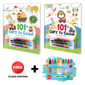 101+ Copy to Colour  Pink and Blue Edition with 10 Wax Crayons : Educational Coloring Fun, Kids copy colouring book, Kids Learn