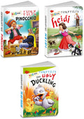 Sawan Set Of 3 Books, Kids Board Fairy Tales (Pinnochio, Heidi, The Ugly Duckling)