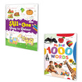 All In One Copy To Colour and My First 1000 Words book : Copy & Learn 2in1 , Read and Colour Bundle, Colour & Vocabulary Fun, 
