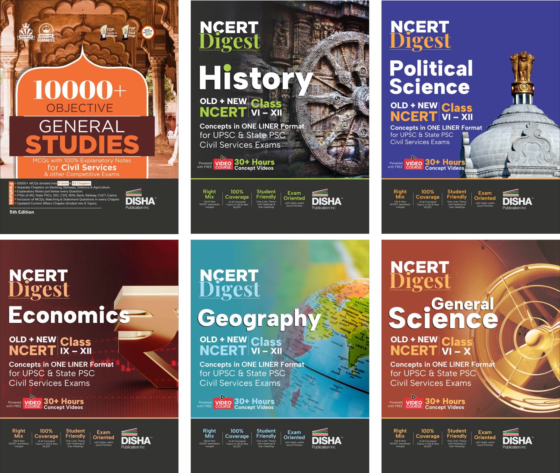 NCERT Digest General Studies Concepts with 10000+ MCQs for UPSC & State PSC Civil Services | History, Polity, Economy, General S