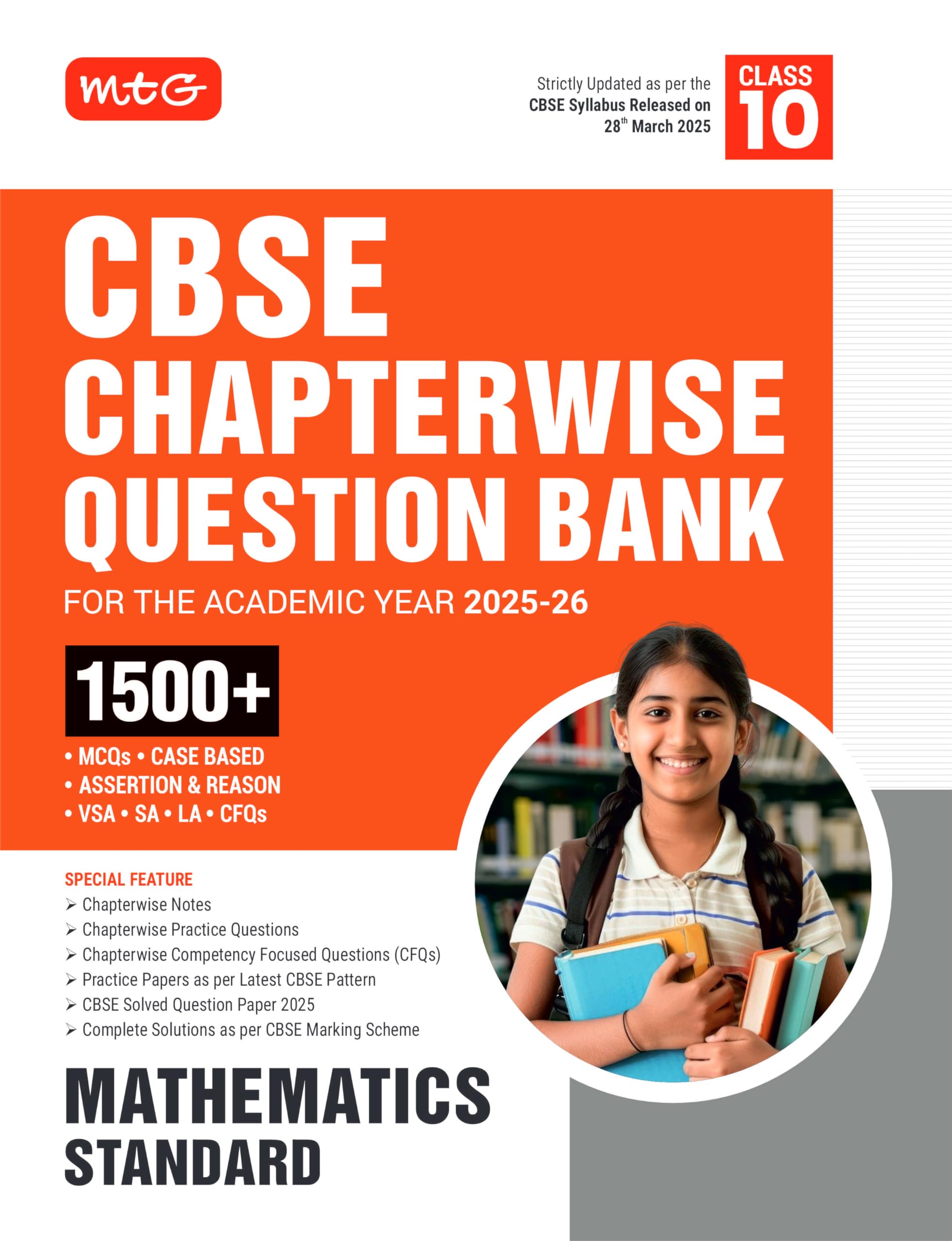 MTG CBSE Chapterwise Question Bank Class 10 Mathematics Standard For 2026 Board Exam | As Per Latest CBSE Syllabus Released on 2