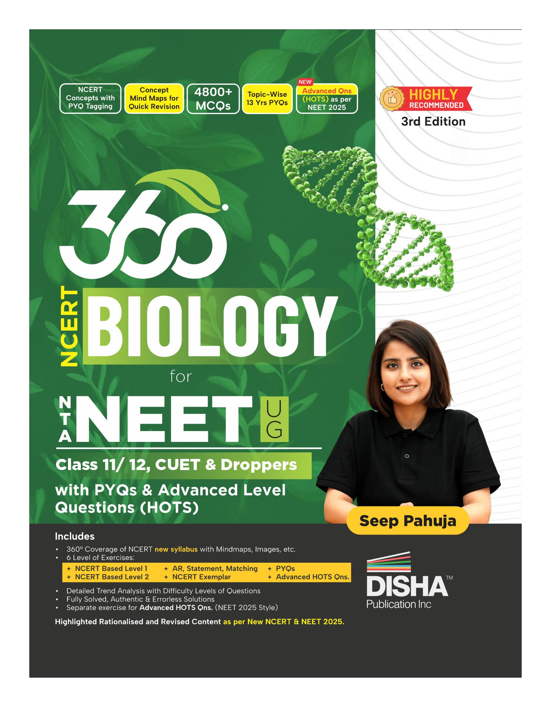 Disha 360 Ncert Biology For Nta Neet (Ug), Cuet, Class 11/ 12 & Droppers With Pyqs & Advanced Level Questions (Hots) 3Rd Edition